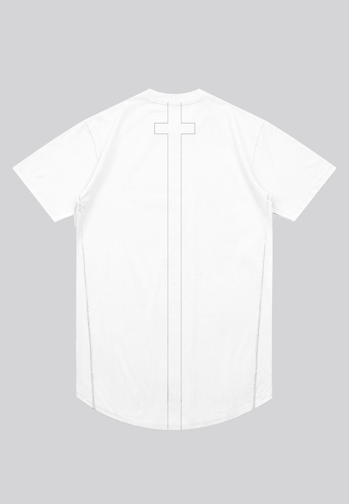 ESSENTIAL SWAG CURVED HEM WHITE T-SHIRT