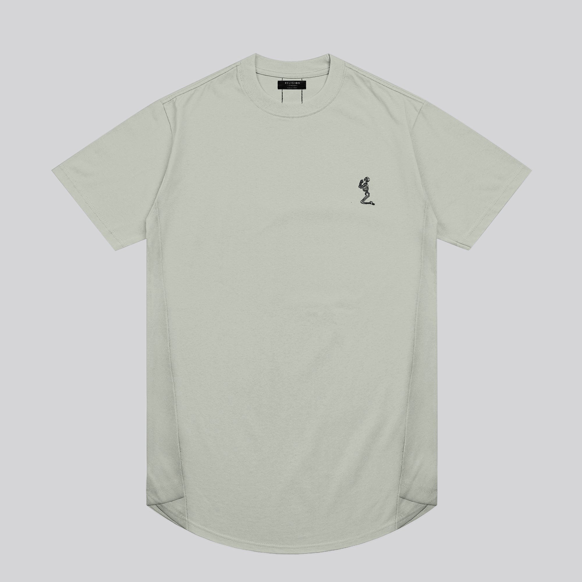 ESSENTIAL SWAG CURVED HEM SOFT KHAKI T-SHIRT