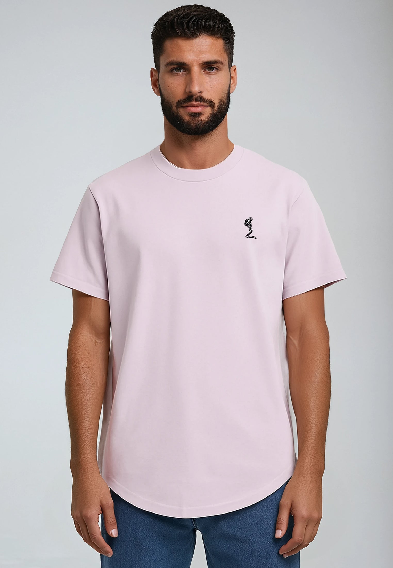 ESSENTIAL CURVED HEM LAVENDER T-SHIRT