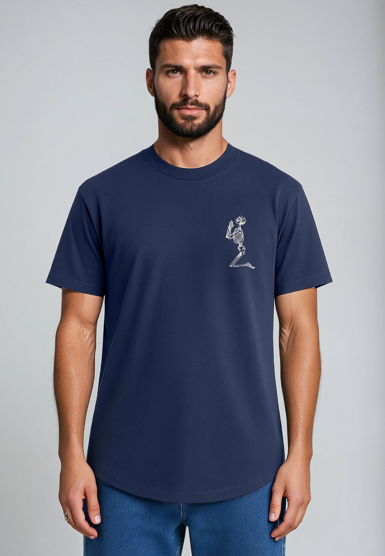 ESSENTIAL BIG SKELETON INDIGO T-SHIRT