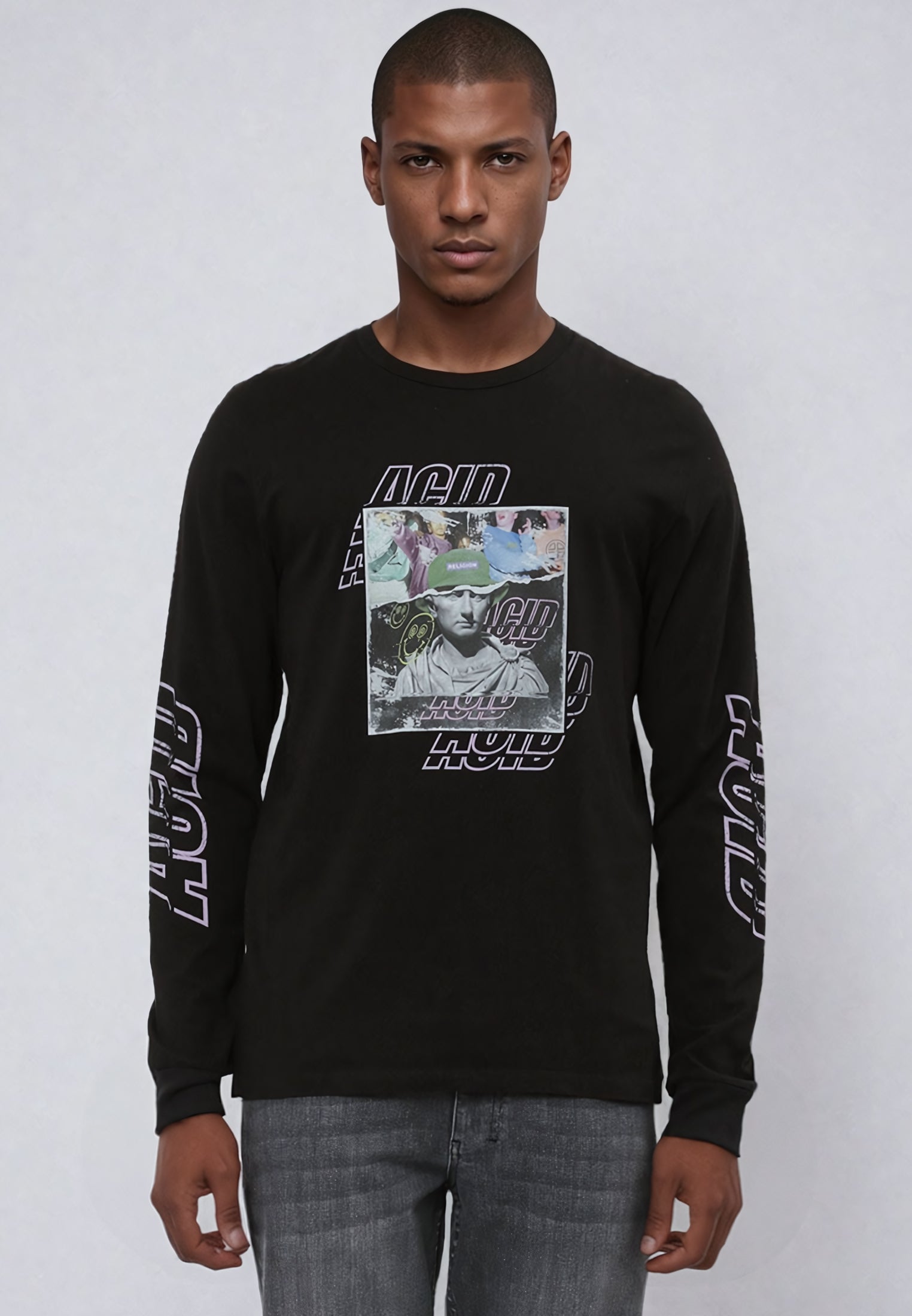 ACID RAVE LS T-SHIRT BLACK