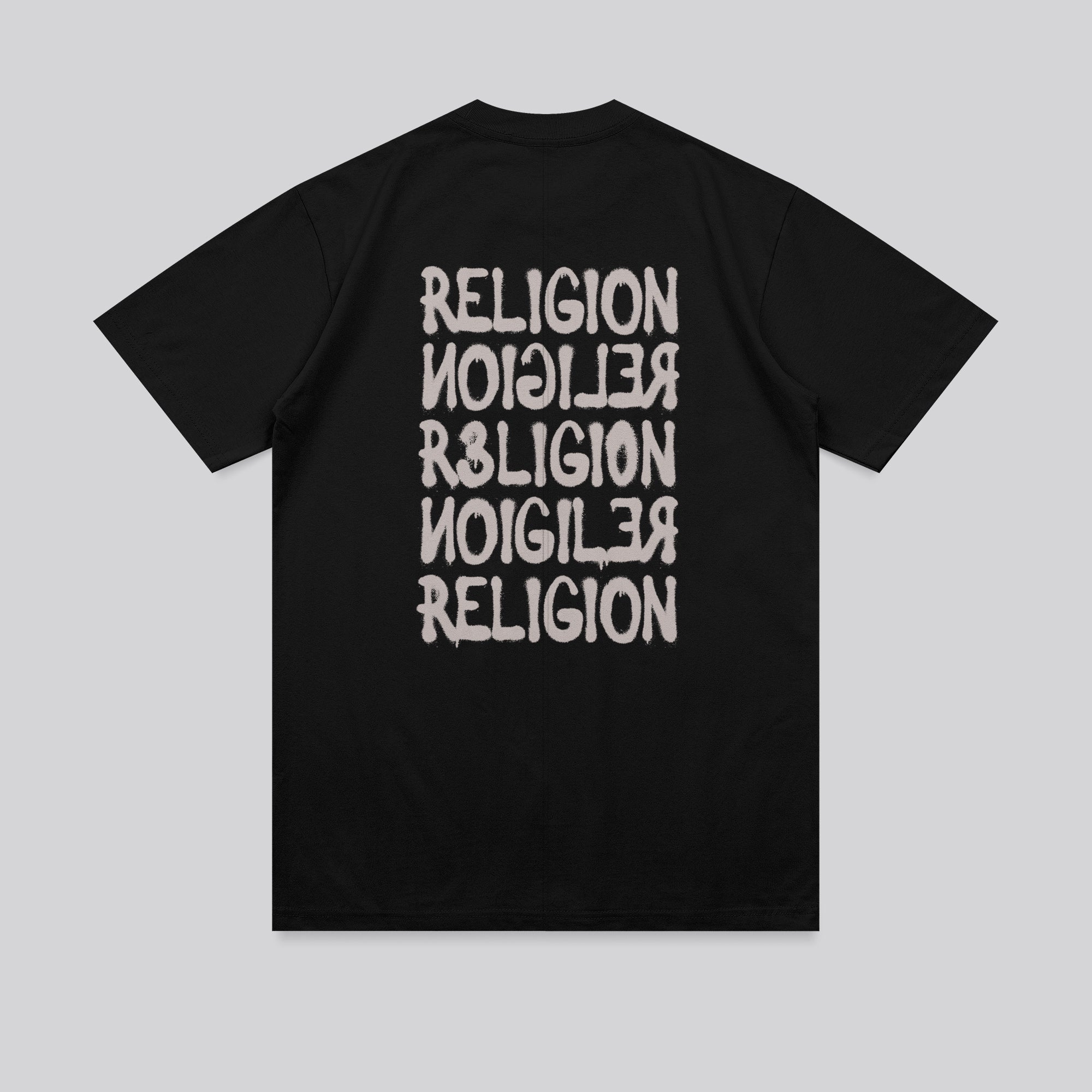 SPRAY TEXT T-SHIRT BLACK