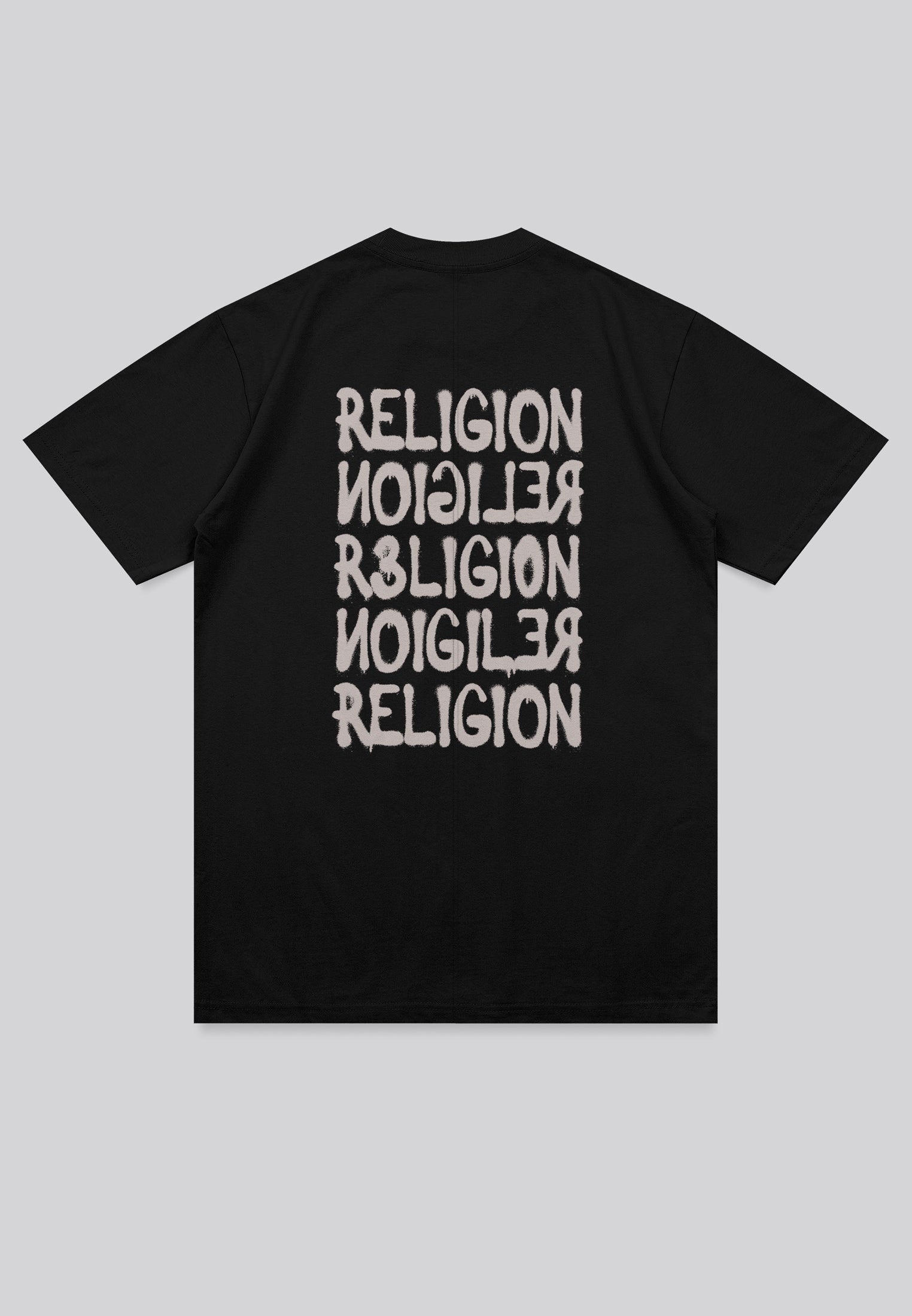 SPRAY TEXT T-SHIRT BLACK