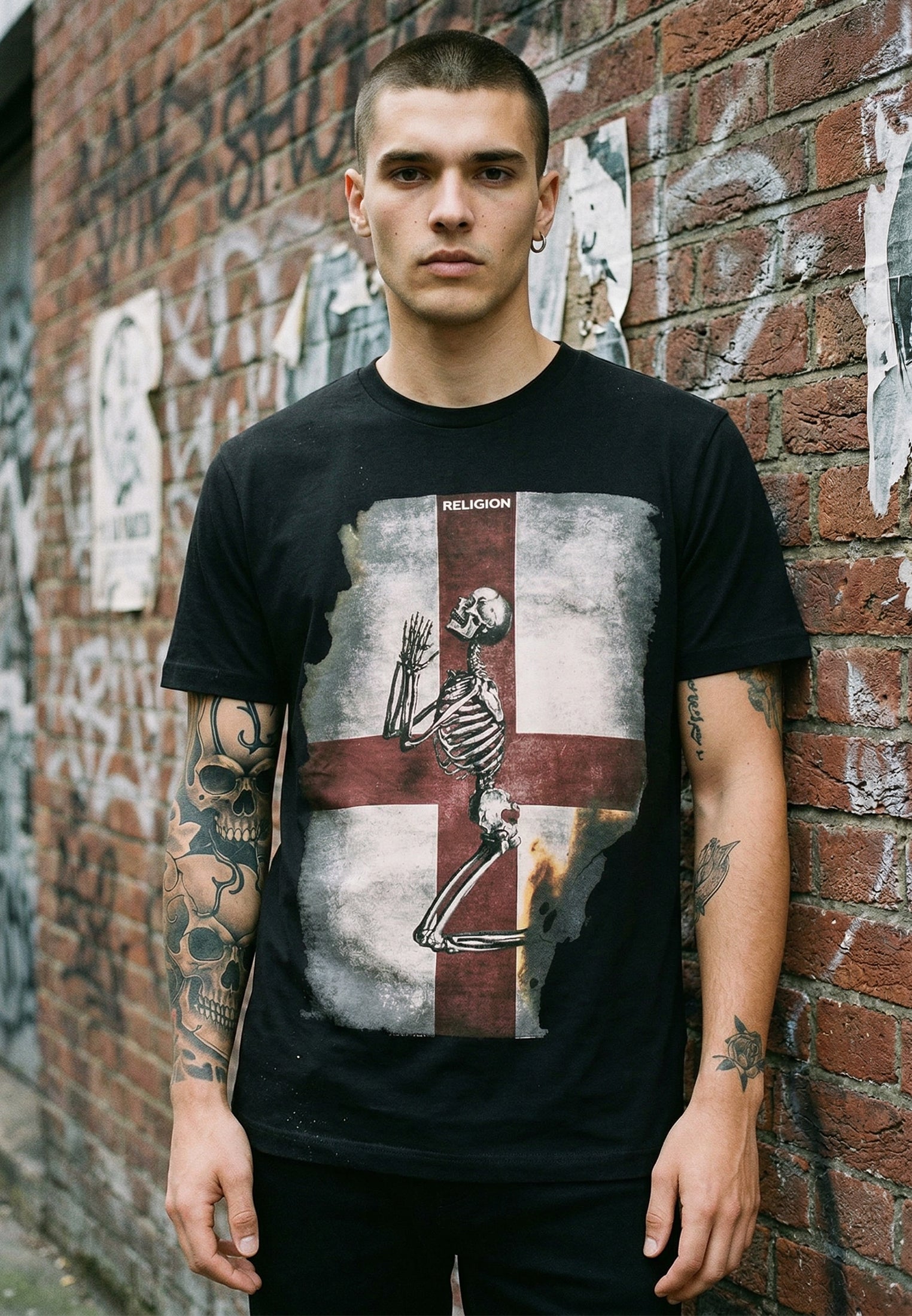 ENGLAND SKELETON T-SHIRT JET BLACK