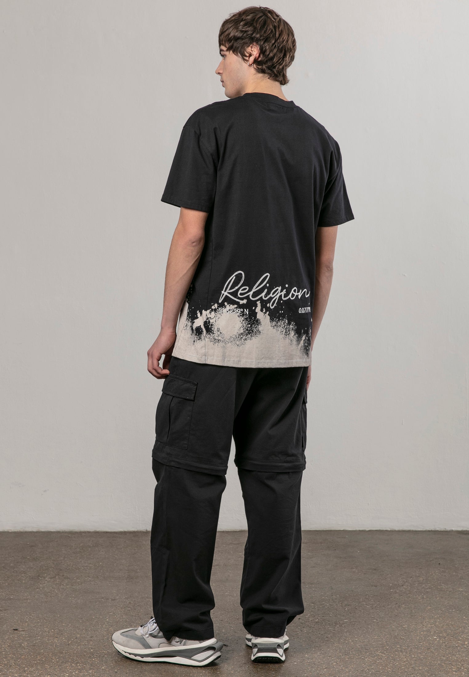 RELIGION BLEACH BLACK T-SHIRT