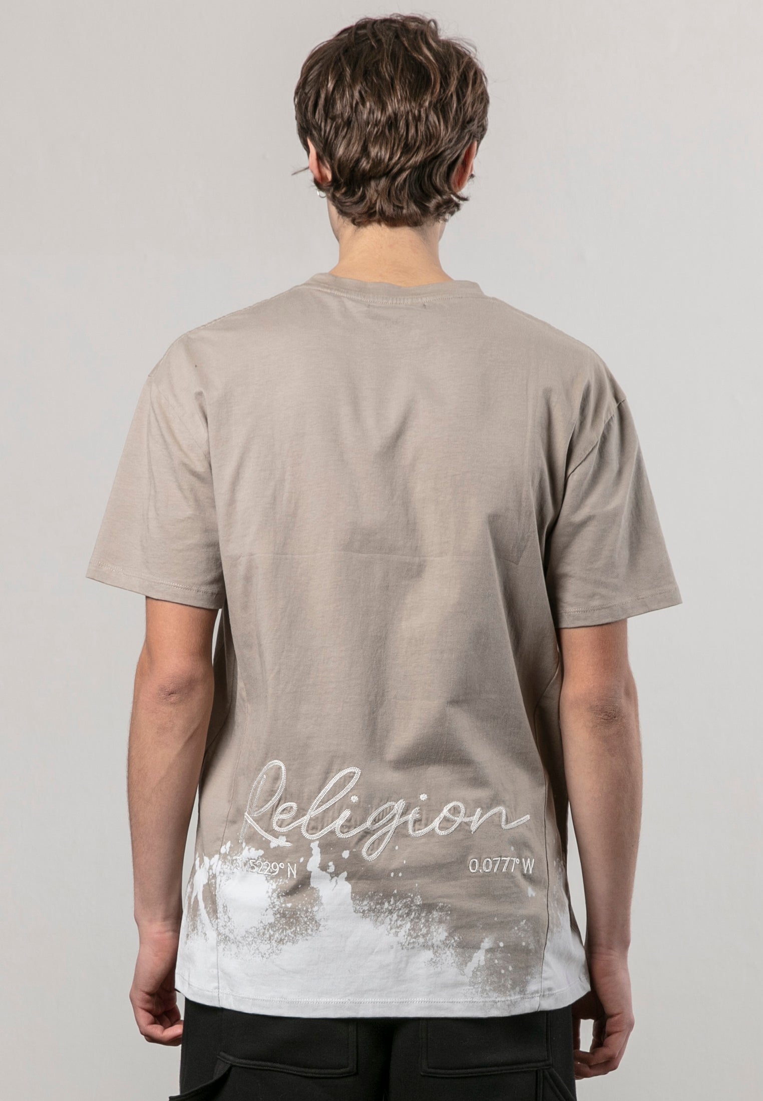 RELIGION BLEACH T-SHIRT FAWN