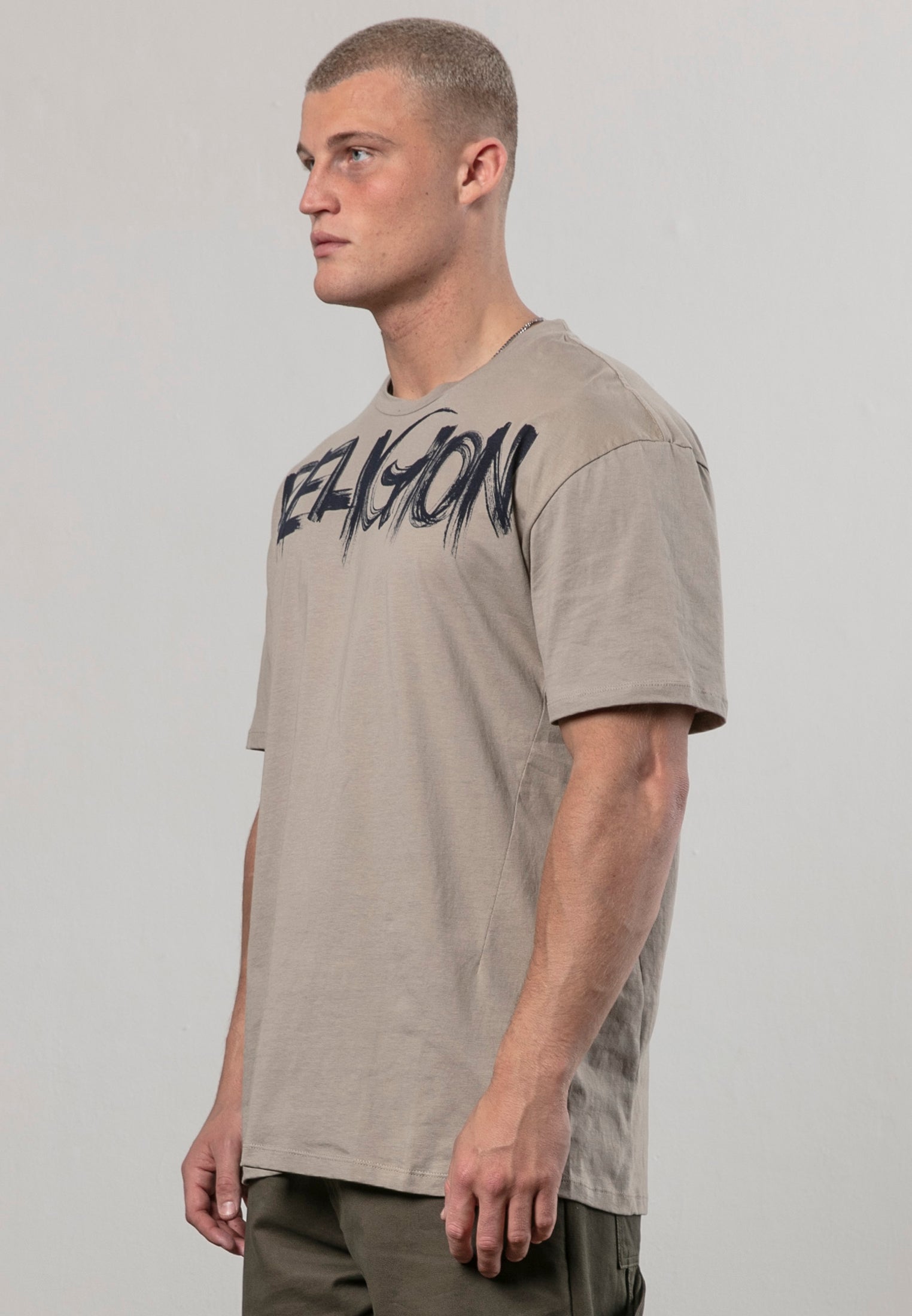 RELIGION BRUSH T-SHIRT FAWN