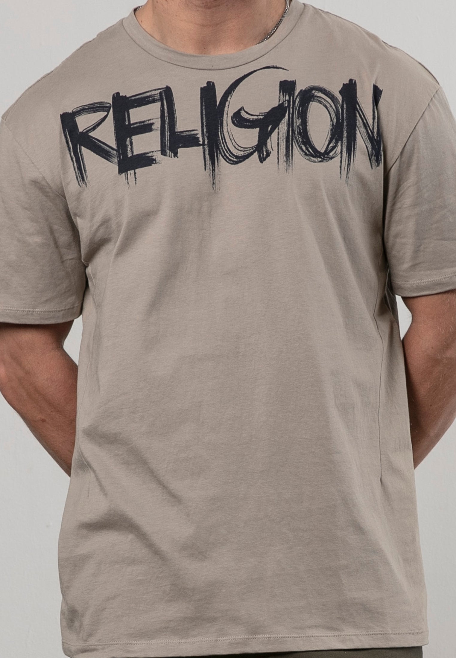 RELIGION BRUSH T-SHIRT FAWN