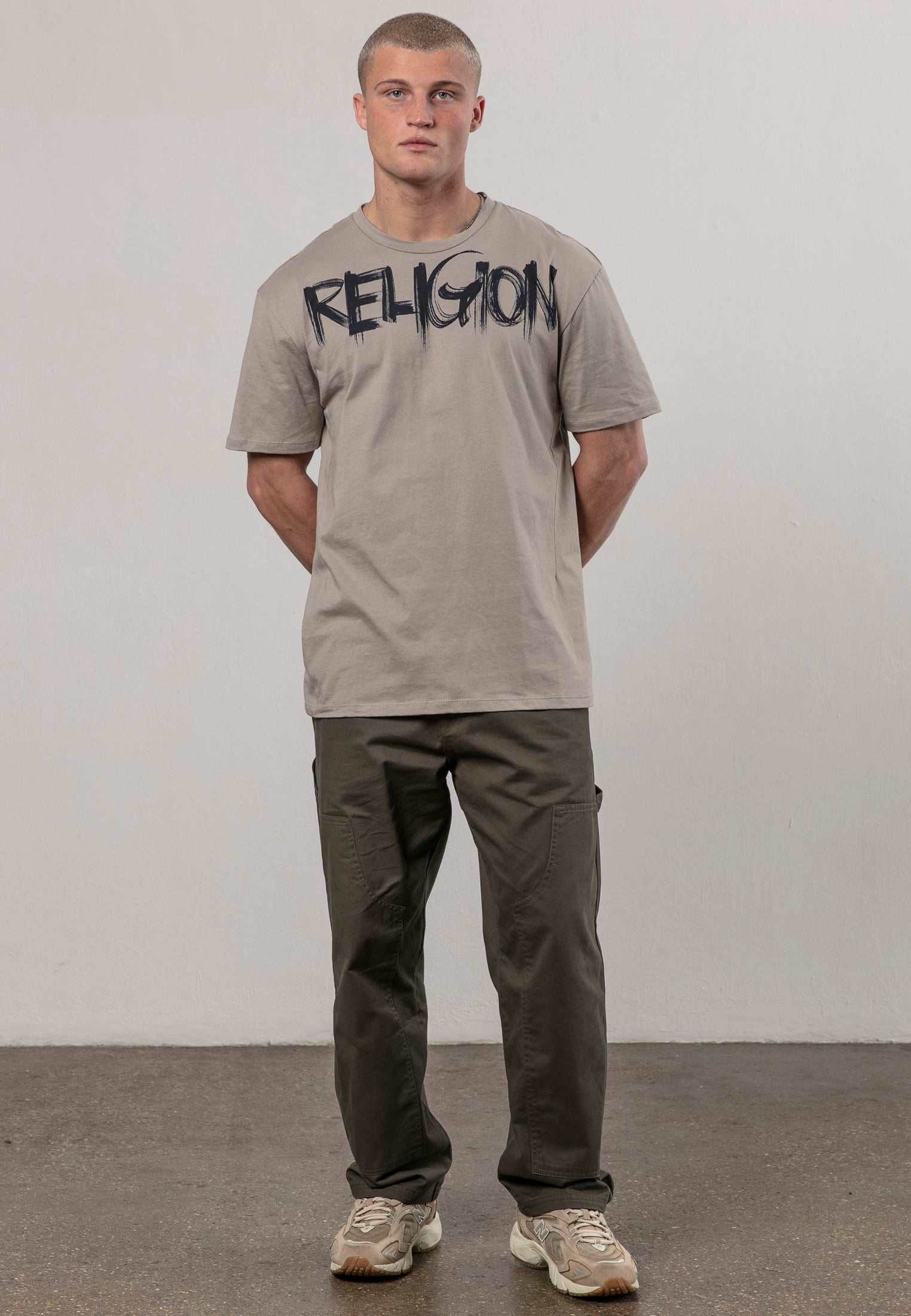 RELIGION BRUSH T-SHIRT FAWN