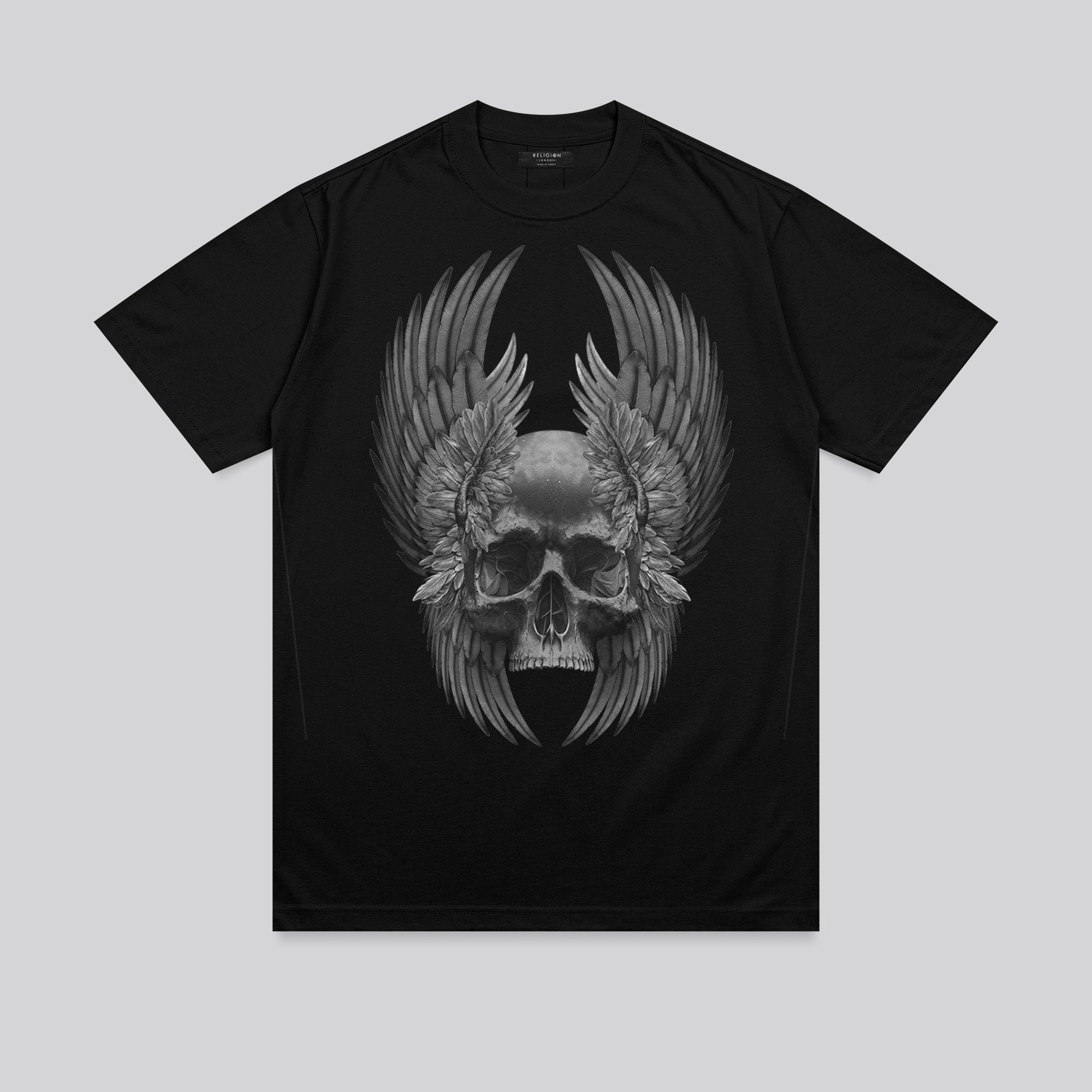 WINGS SKULL T-SHIRT JET BLACK