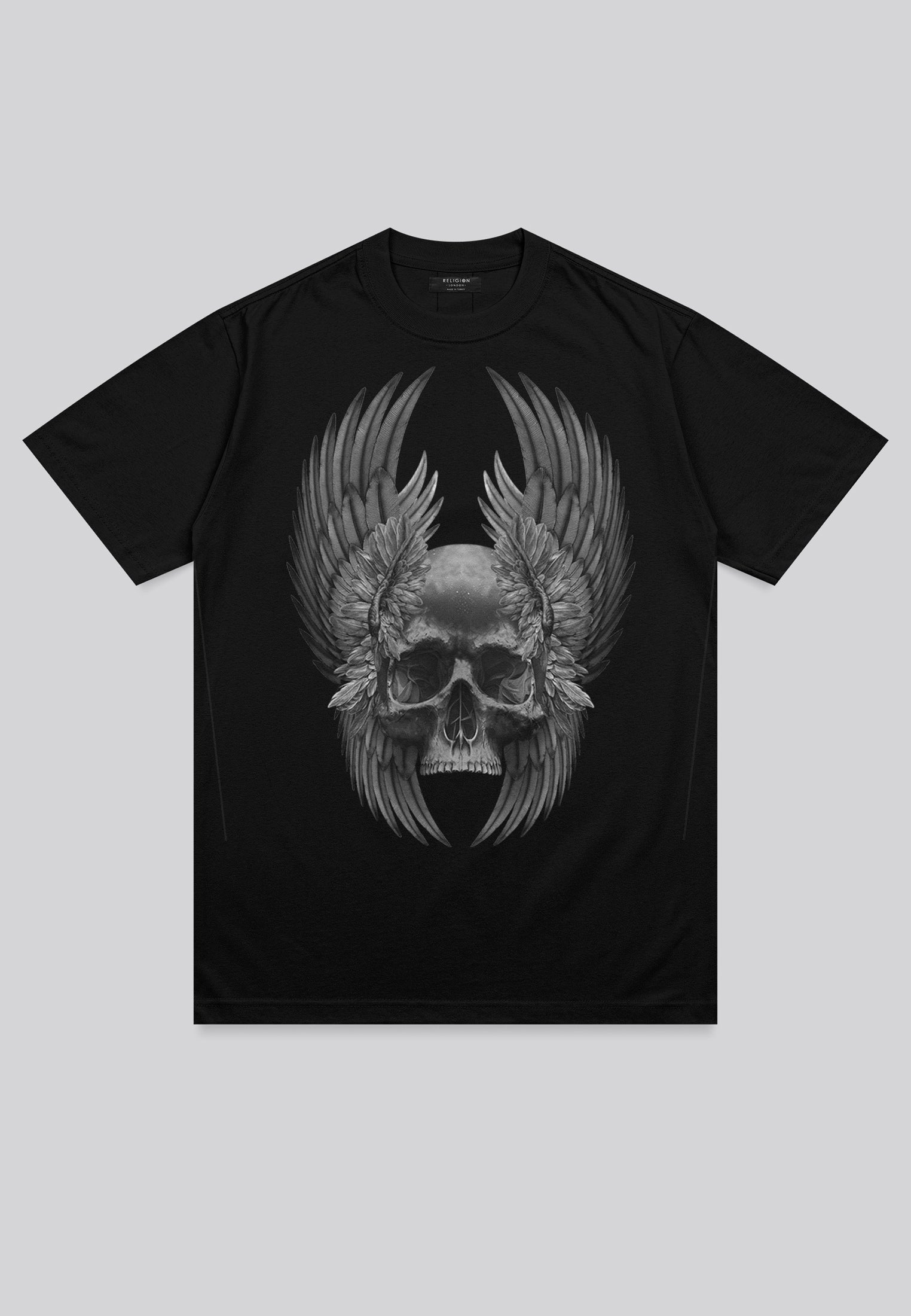 WINGS SKULL T-SHIRT JET BLACK