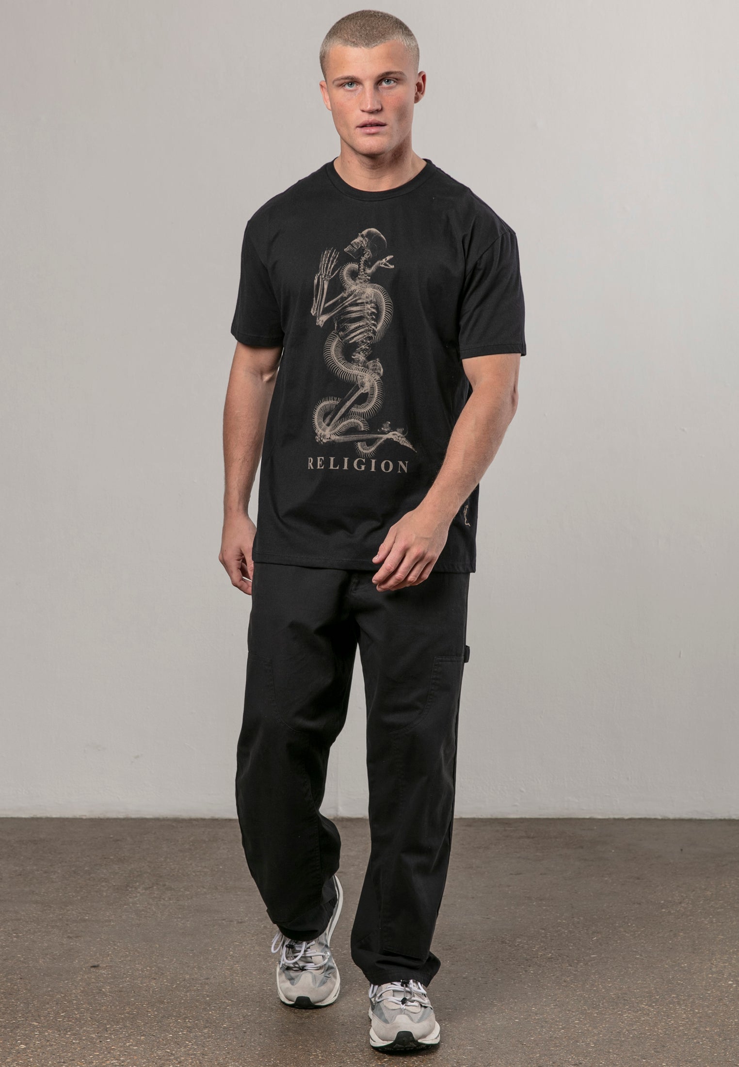 XRAY SKEL N SNAKE T-SHIRT BLACK