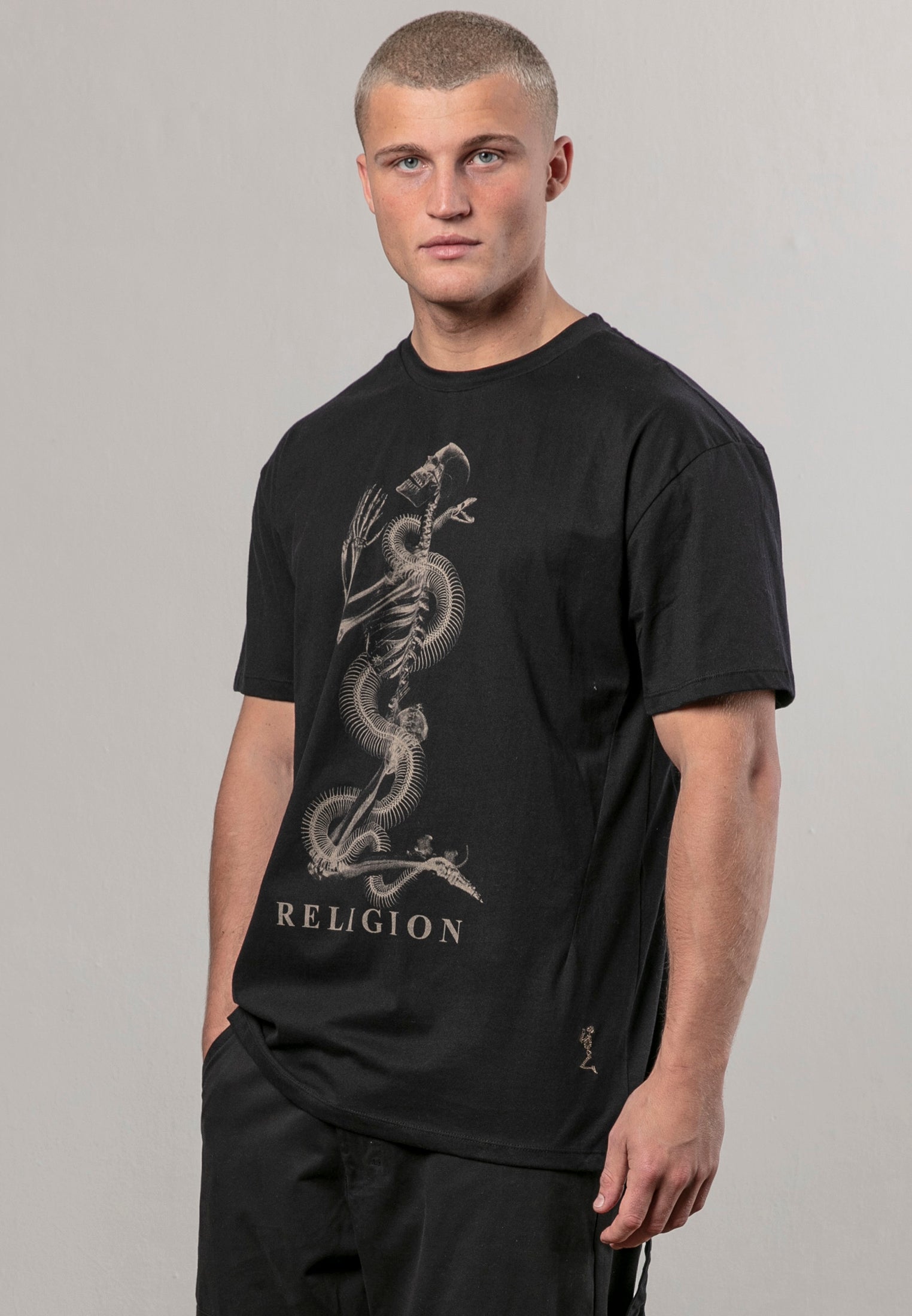 XRAY SKEL N SNAKE T-SHIRT BLACK