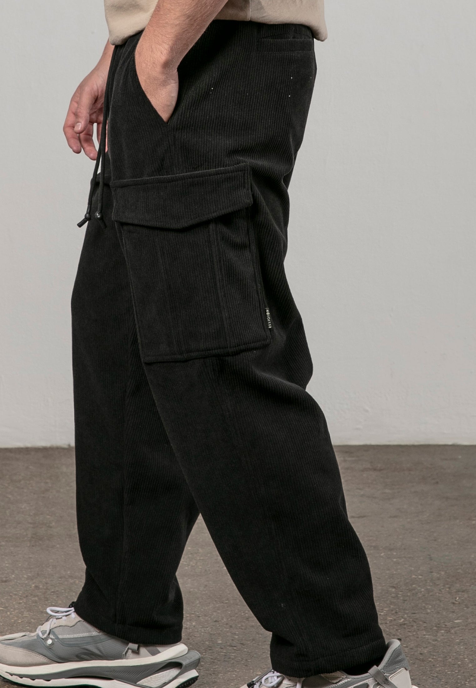 CORD LOUNGE PANTS BLACK