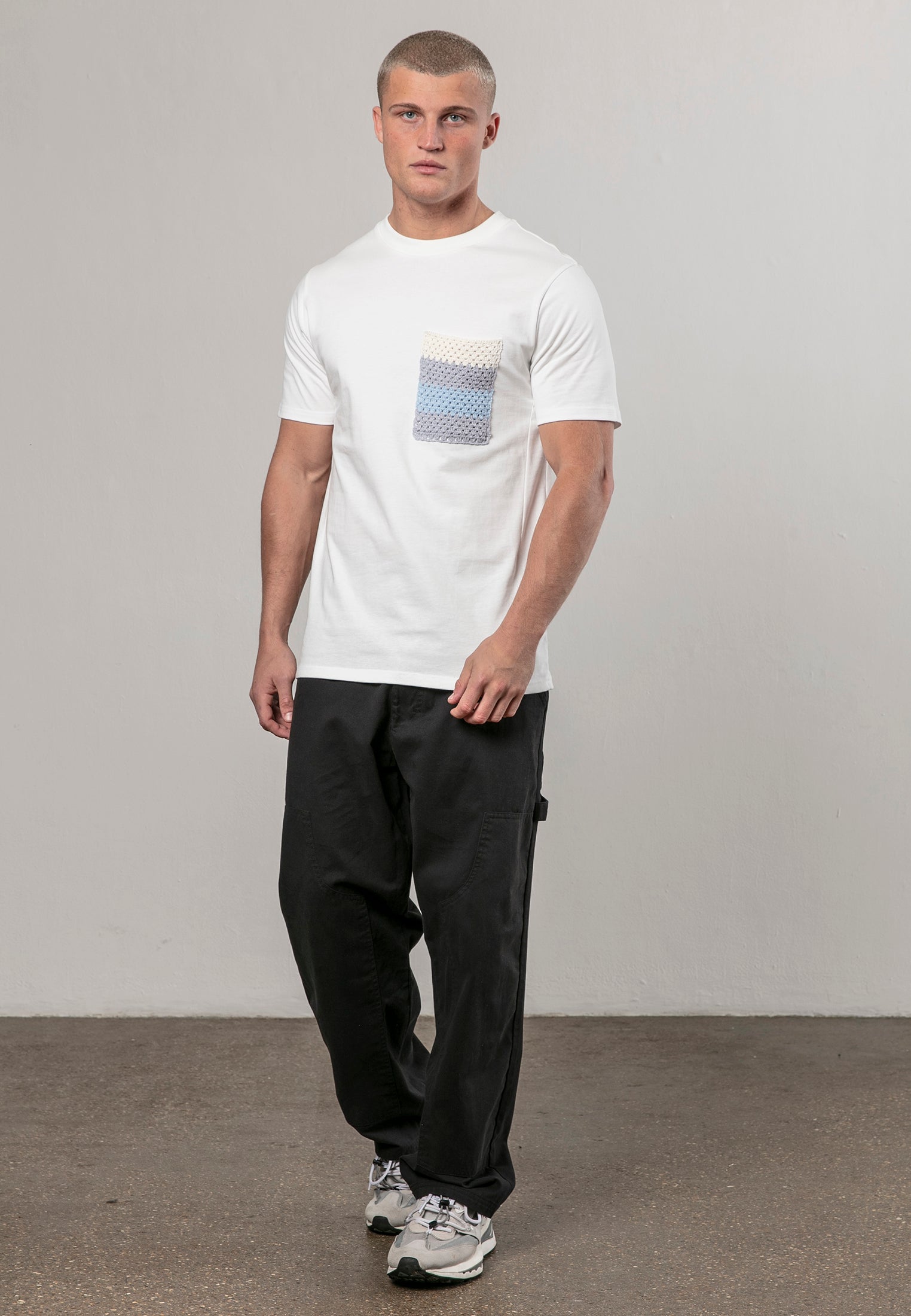 KNIT POCKET T-SHIRT OFF WHITE