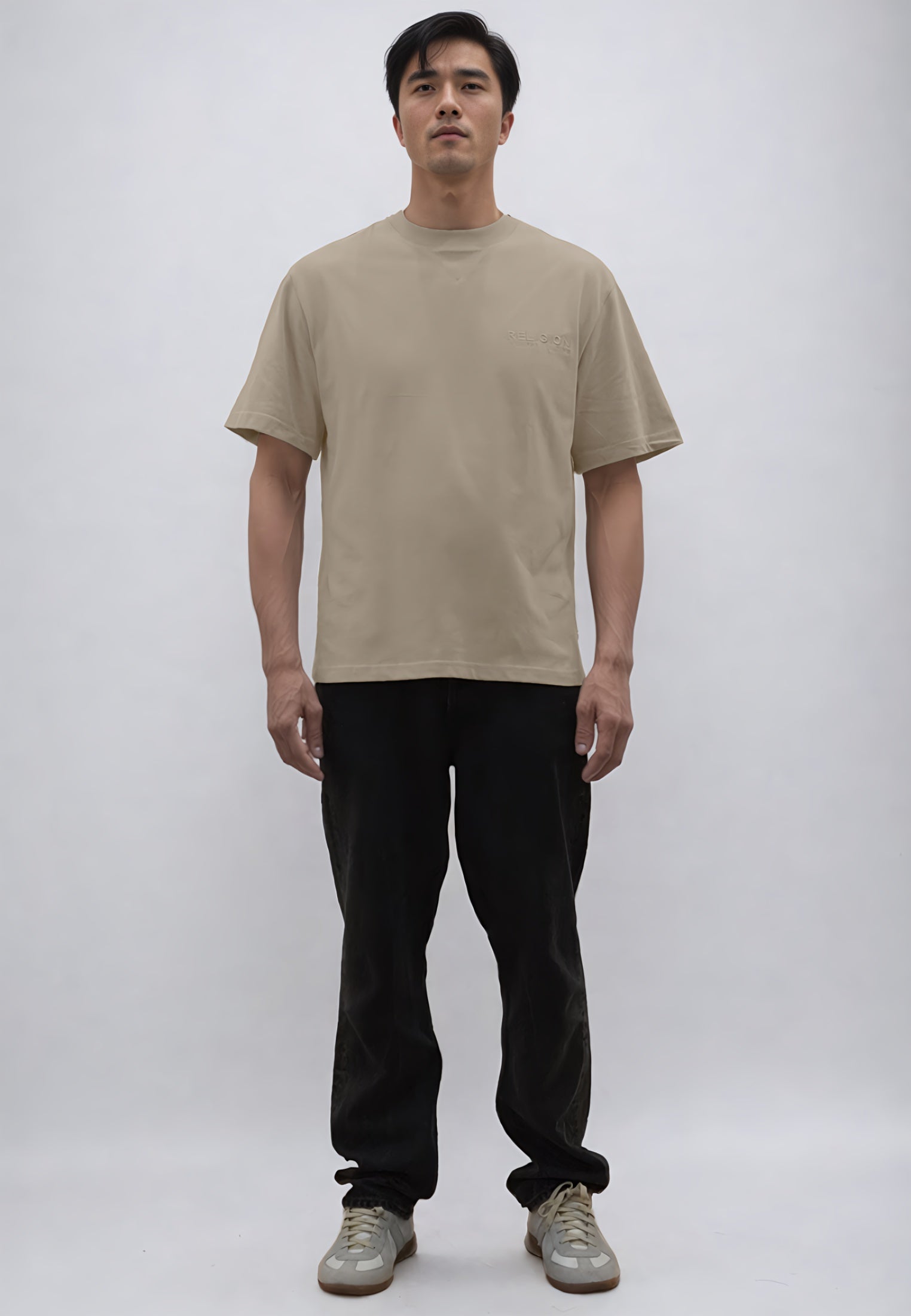 LOGO OVERSIZED T-SHIRT FAWN