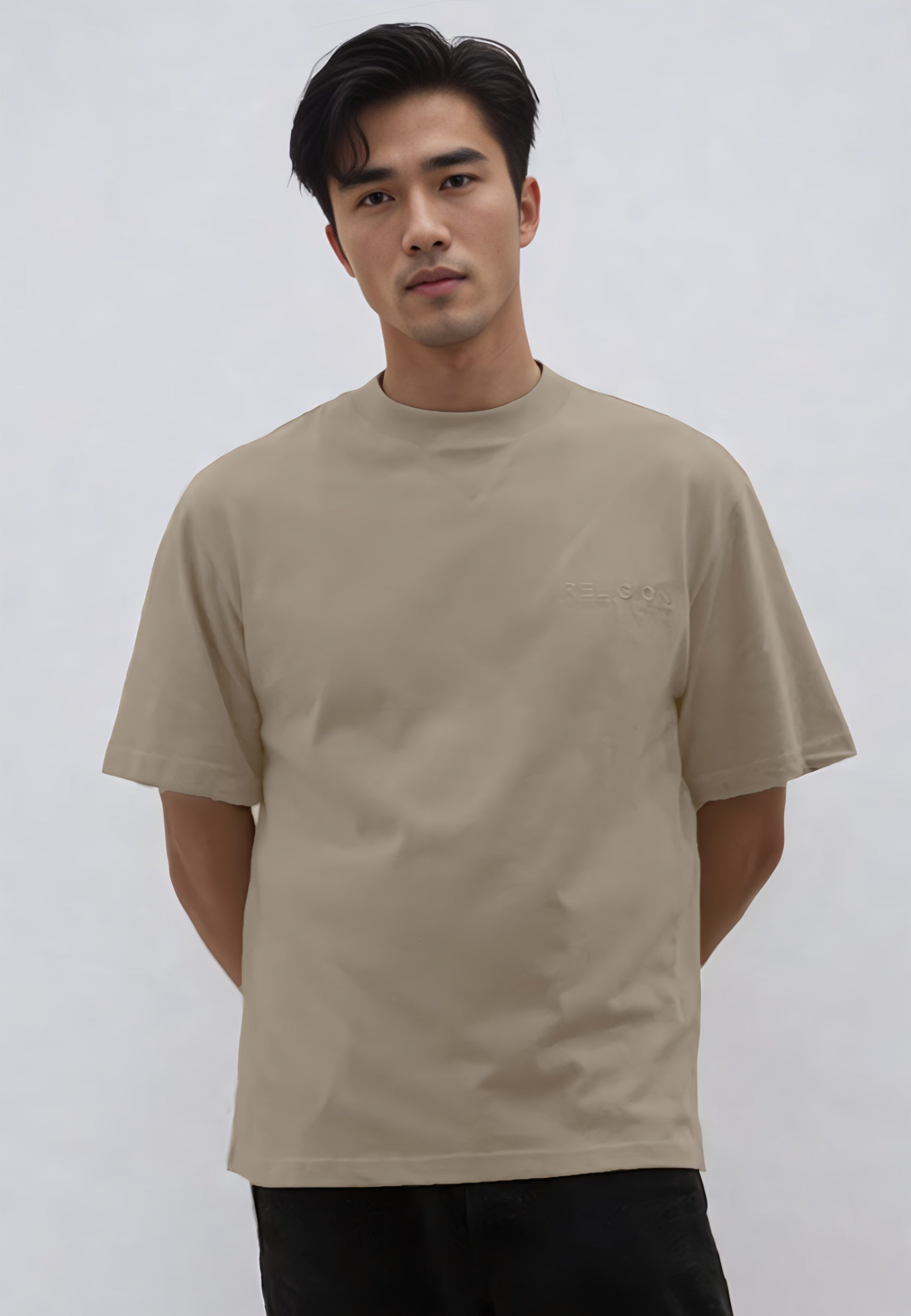 LOGO OVERSIZED T-SHIRT FAWN