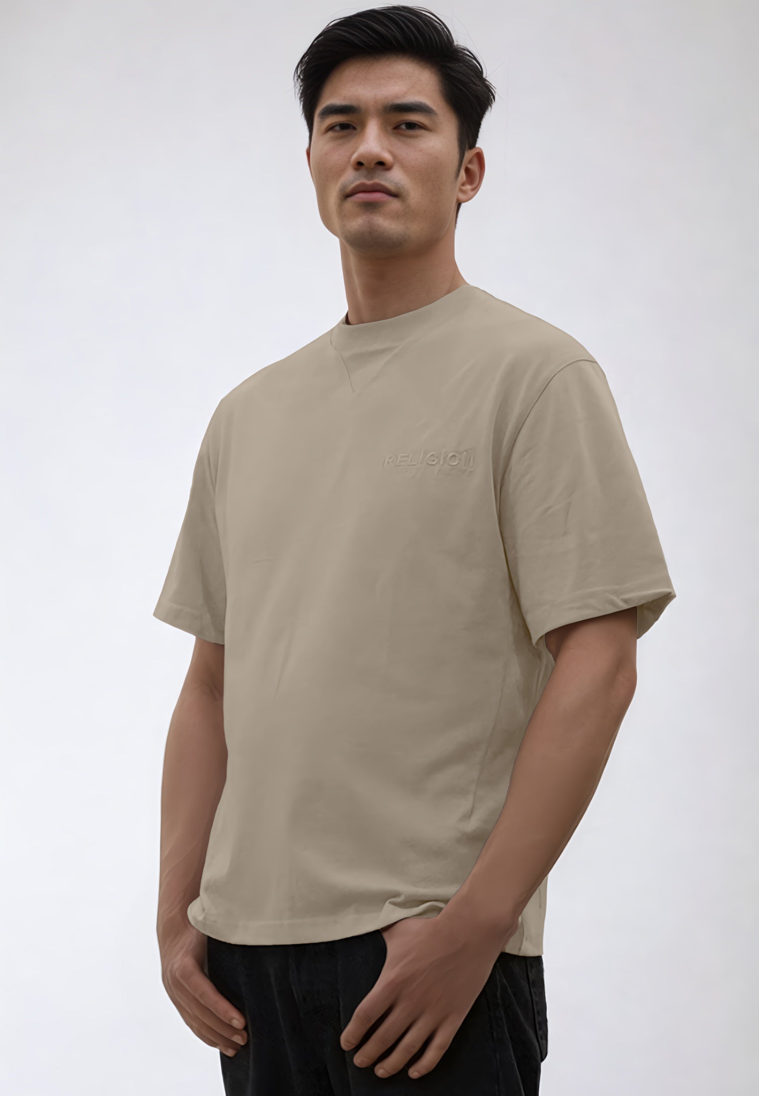 LOGO OVERSIZED T-SHIRT FAWN