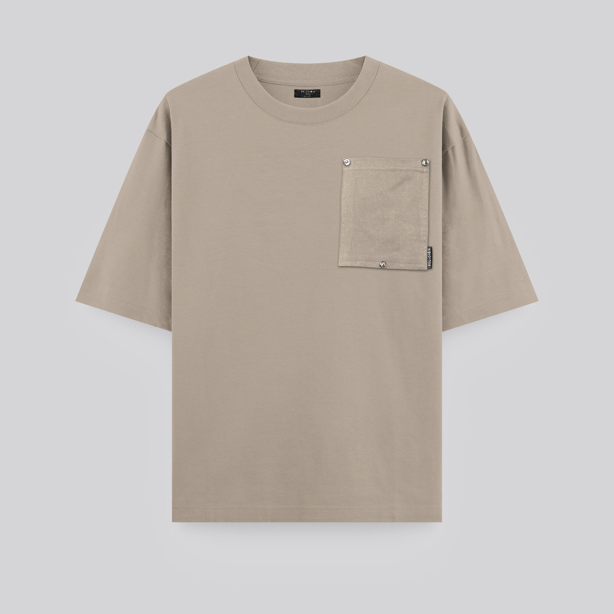 RIVET OVERSIZED T-SHIRT FAWN