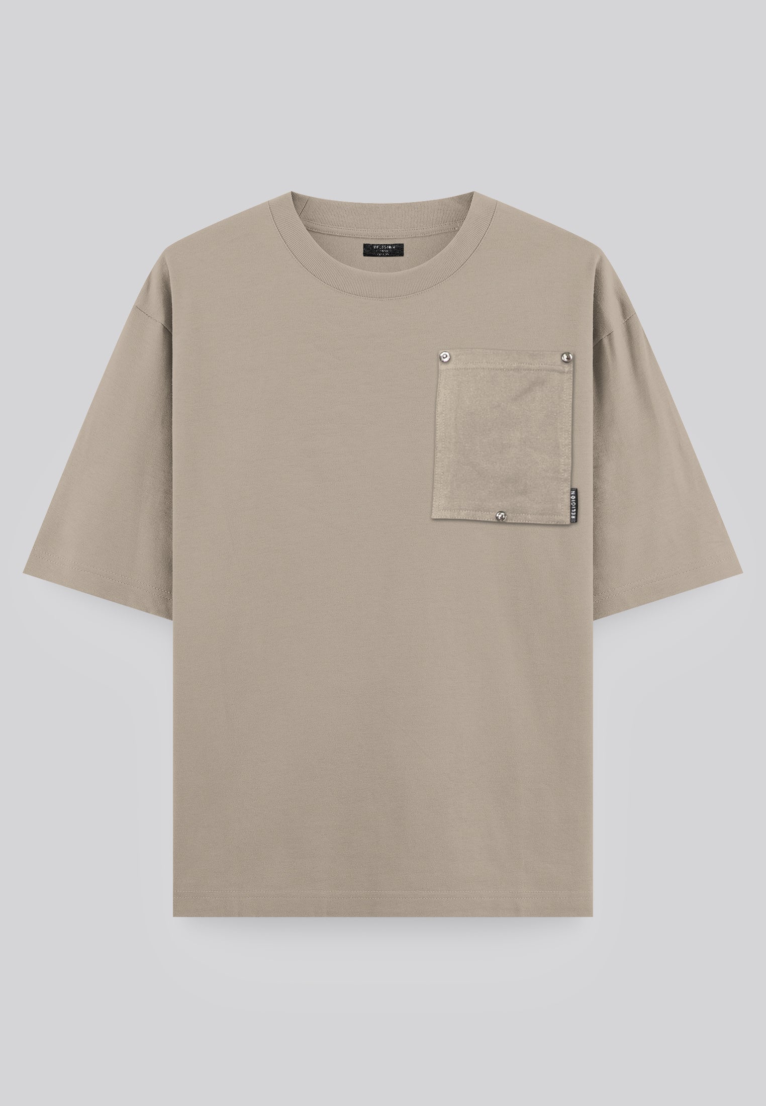 RIVET OVERSIZED T-SHIRT FAWN