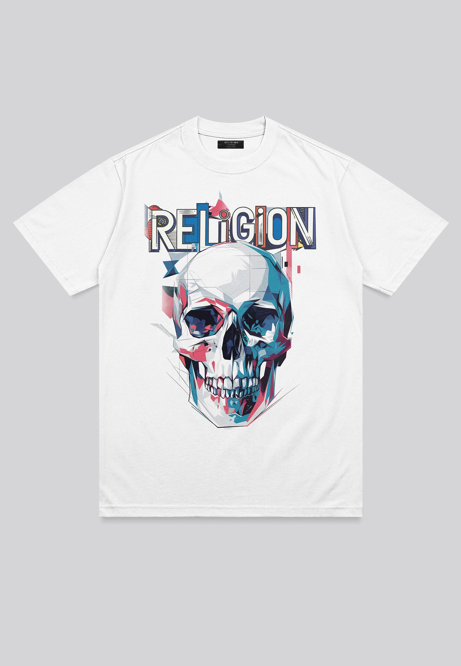 GEOMETRIC SKULL T-SHIRT WHITE