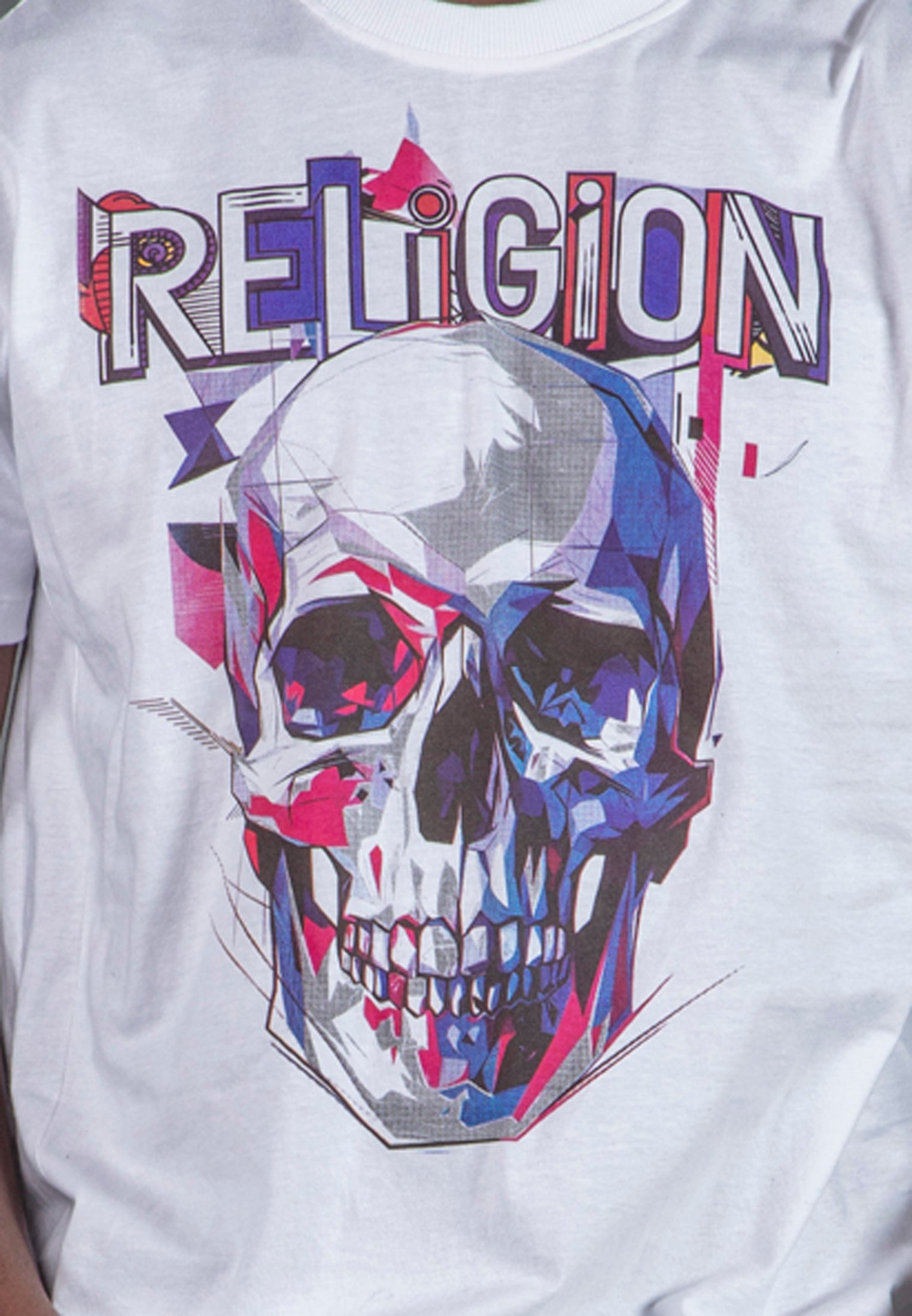 GEOMETRIC SKULL T-SHIRT WHITE