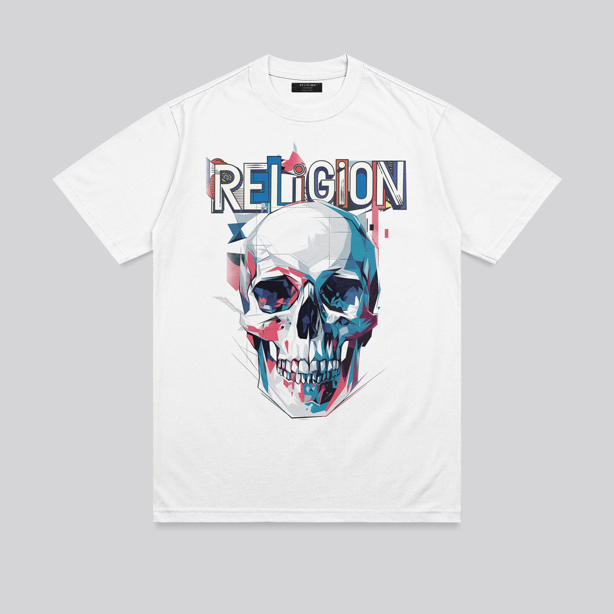 GEOMETRIC SKULL T-SHIRT WHITE