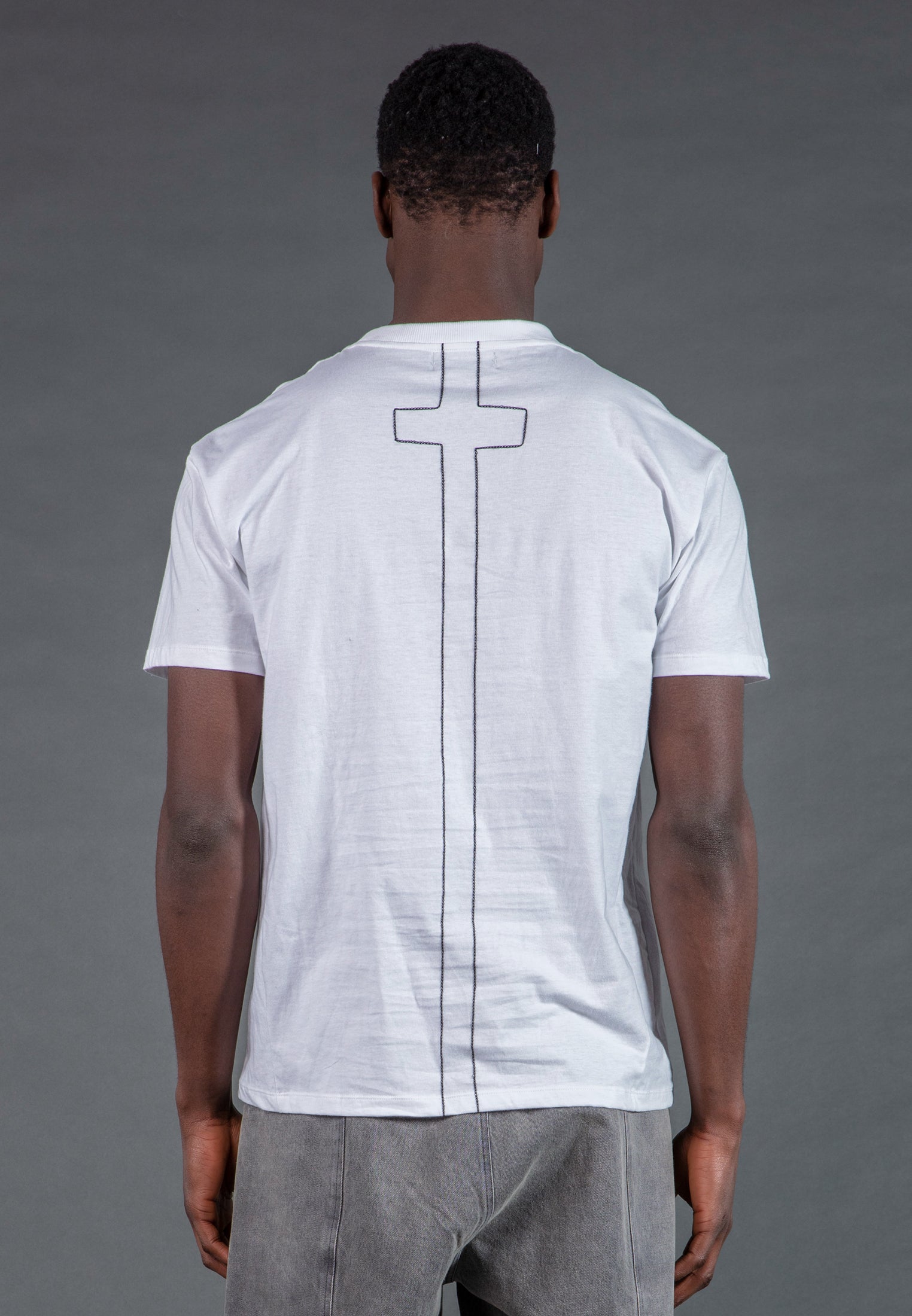 GEOMETRIC SKULL T-SHIRT WHITE