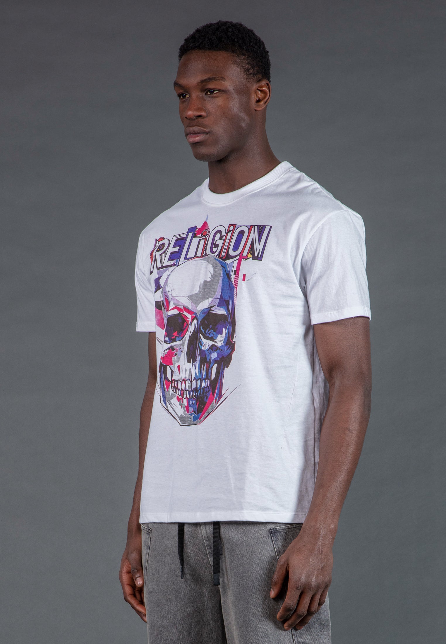 GEOMETRIC SKULL T-SHIRT WHITE