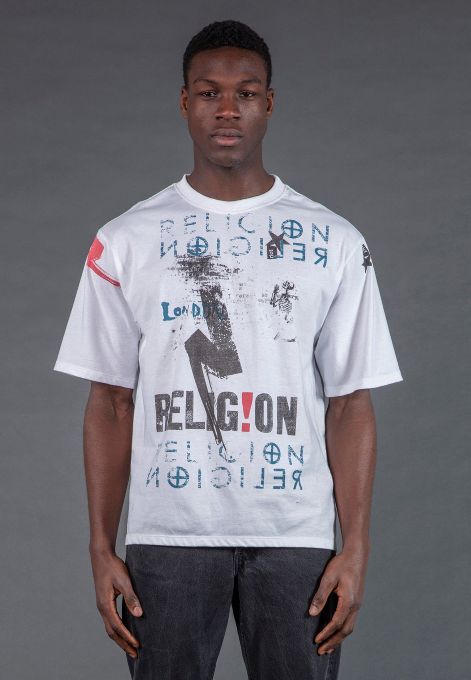 MONTAGE COLOUR T-SHIRT WHITE