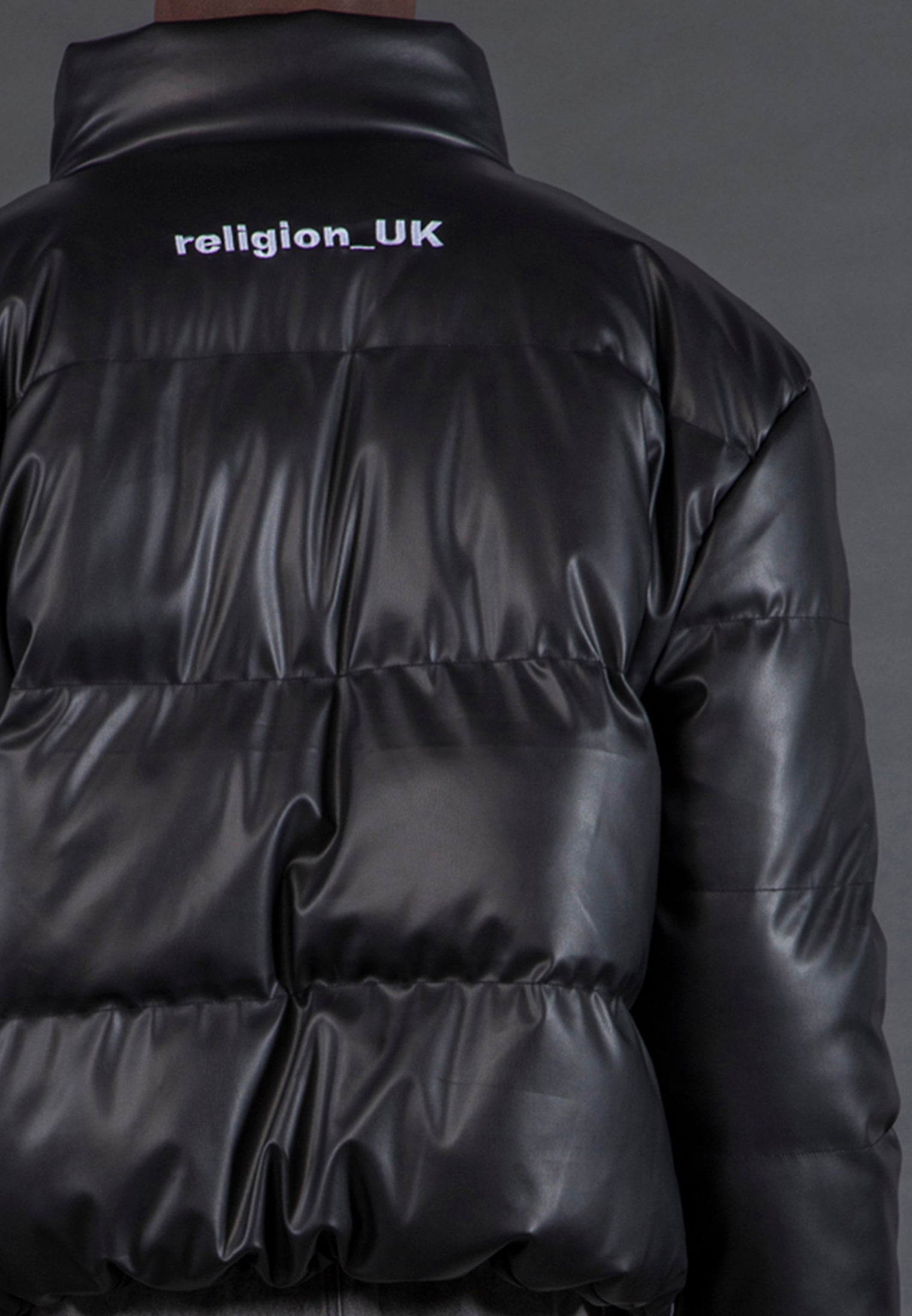 PU PUFFER JACKET BLACK