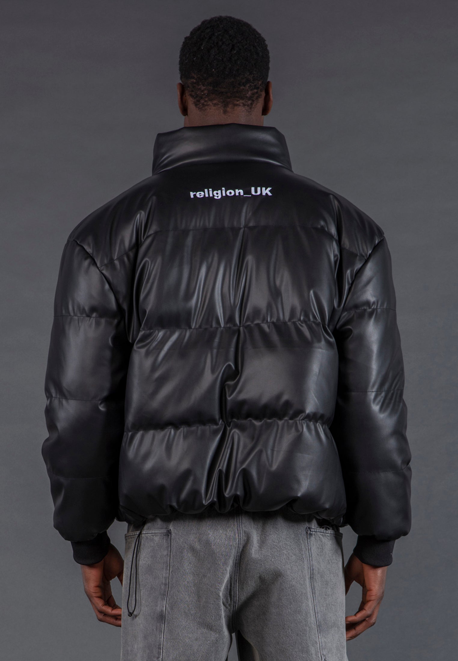 PU PUFFER JACKET BLACK