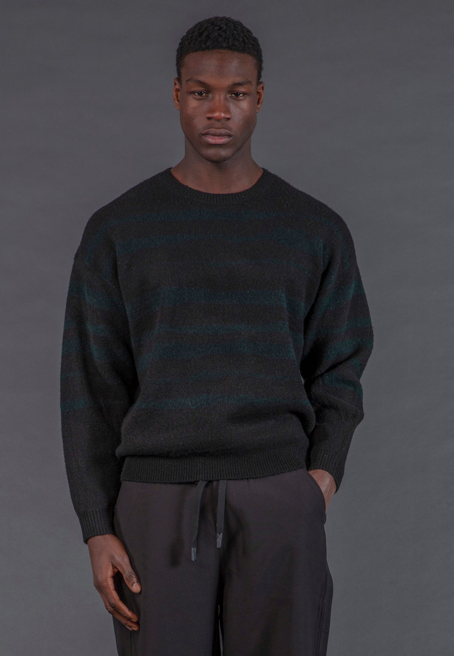 TRACK KNIT BLACK & GREEN