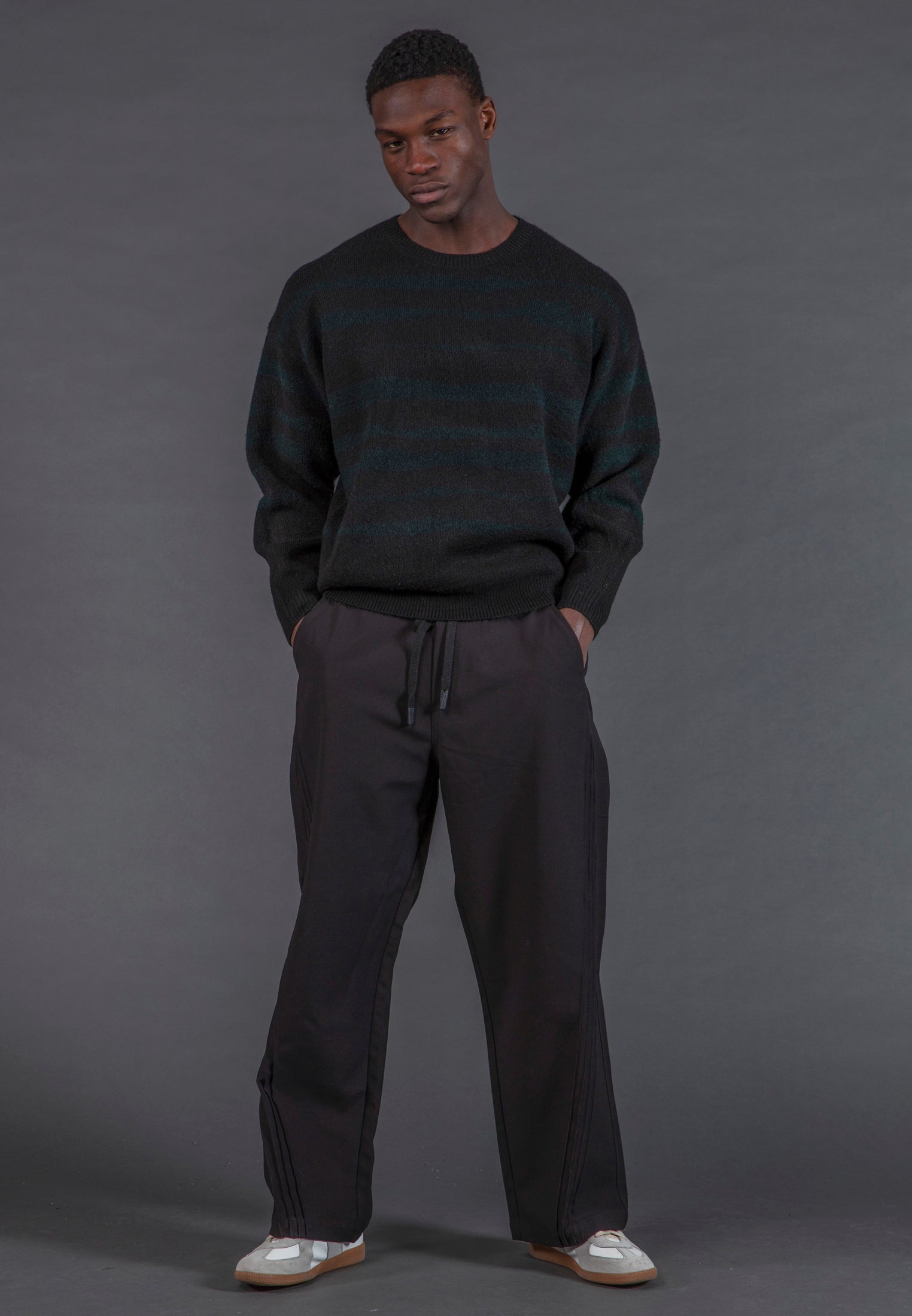 TRACK KNIT BLACK & GREEN