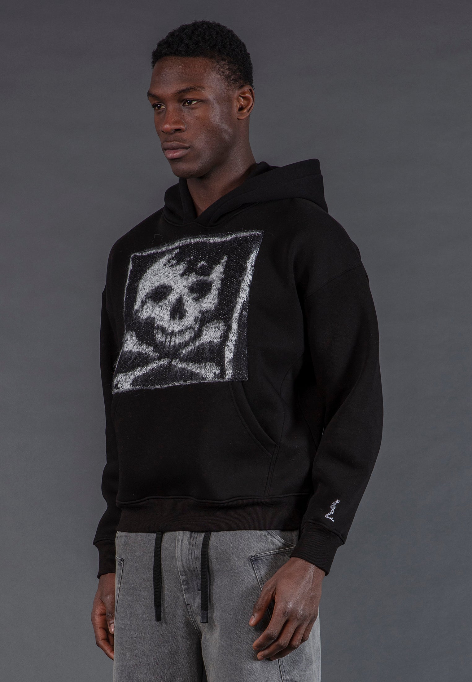 ANTARSIA SKULL HOODIE BLACK