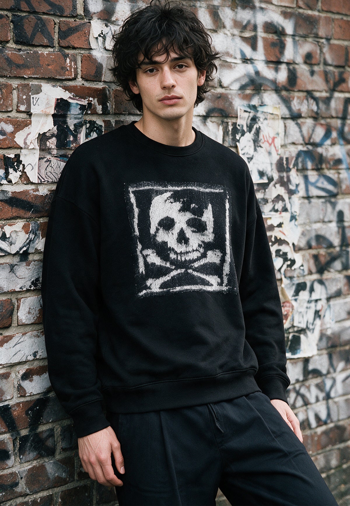 ANTARSIA SKULL SWEAT BLACK