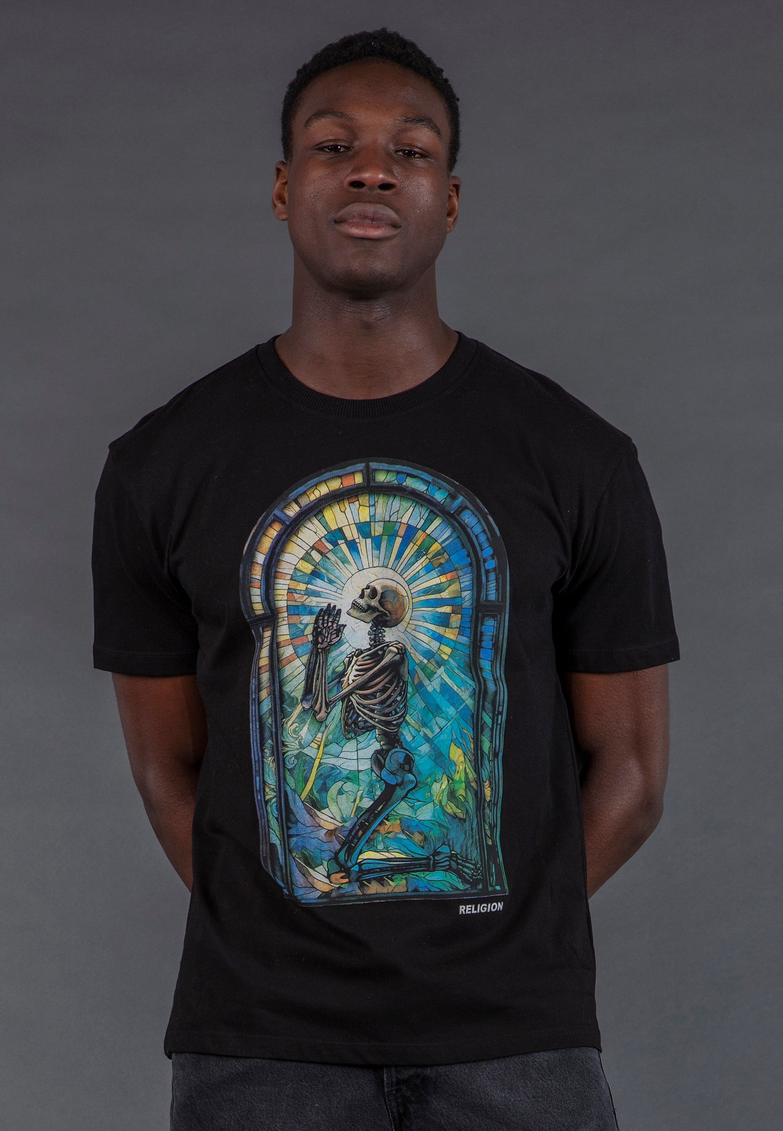 PRAYING PSYCHEDELIC T-SHIRT BLACK