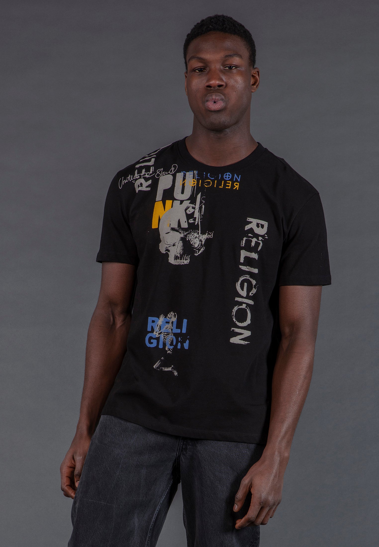 PUNK COLOUR T-SHIRT BLACK