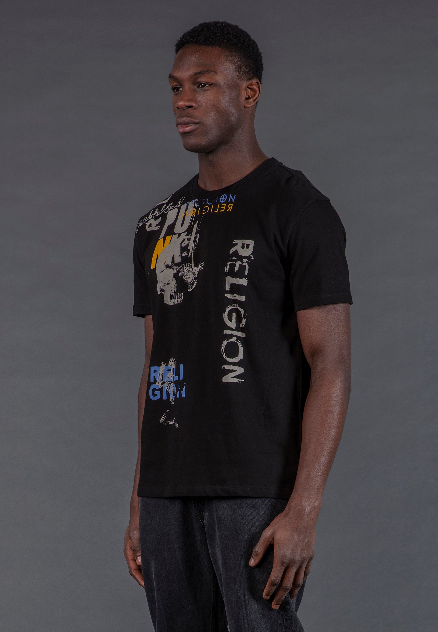 PUNK COLOUR T-SHIRT BLACK