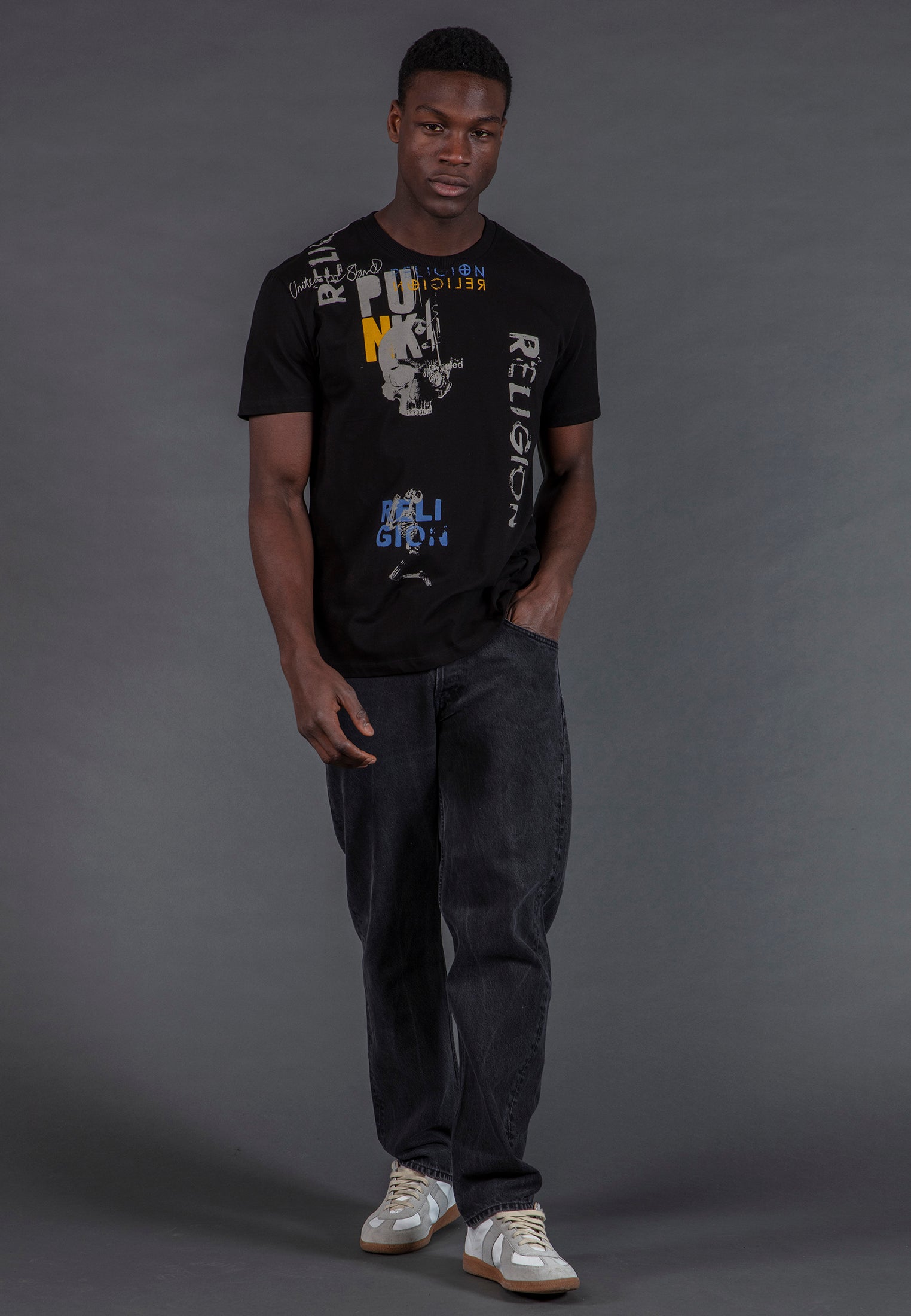 PUNK COLOUR T-SHIRT BLACK