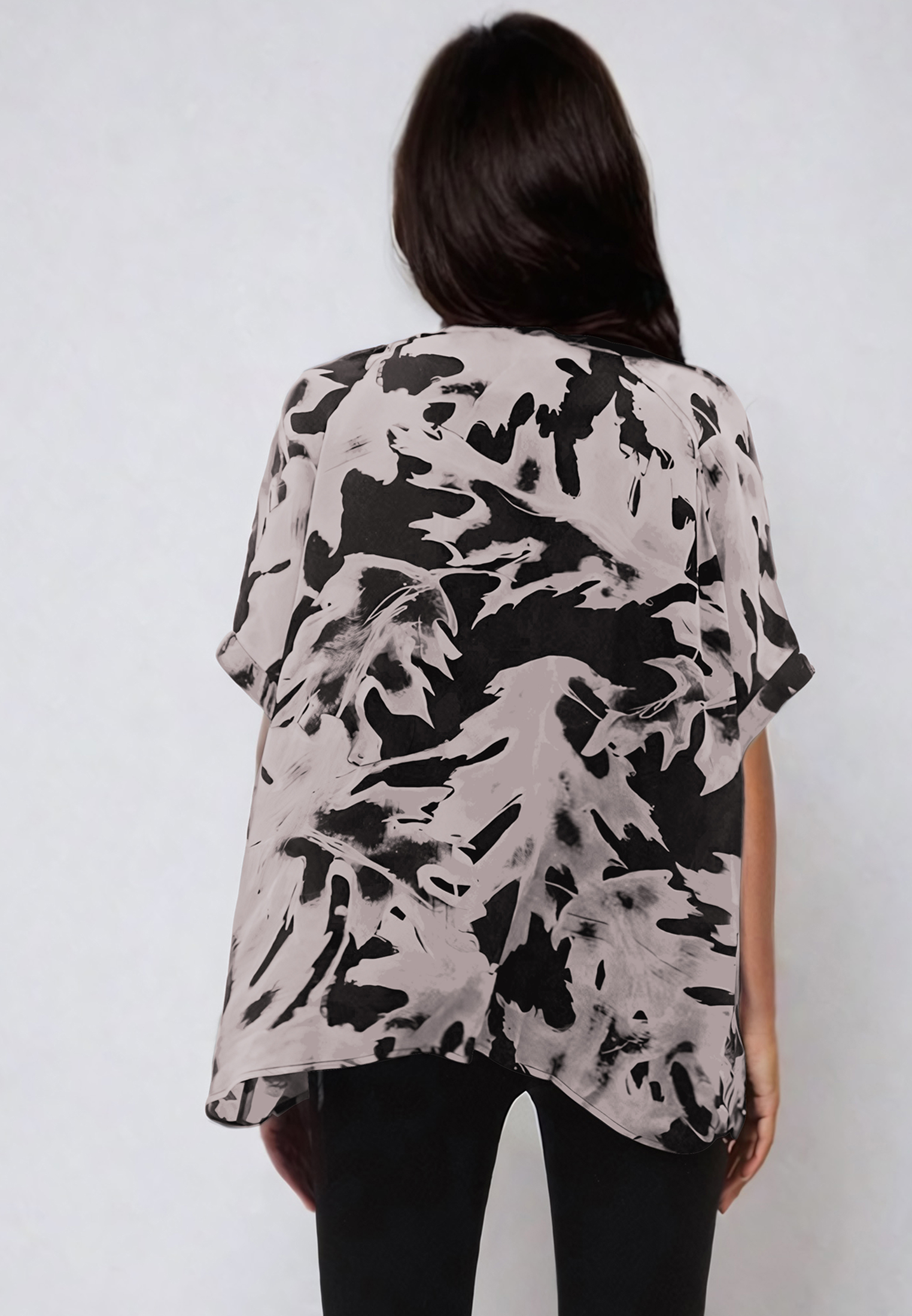 HIDDEN BLOUSE CAMO BLACK