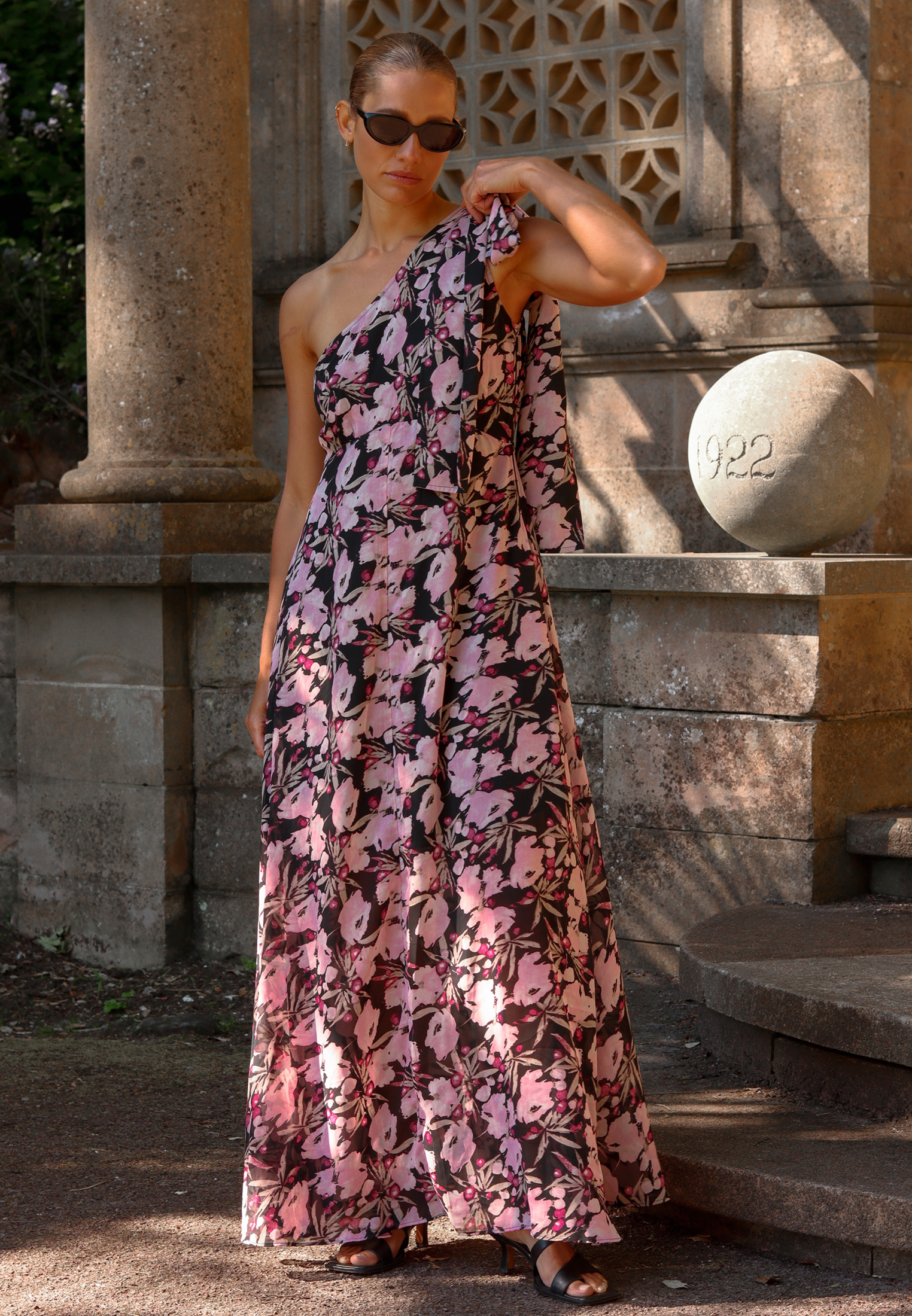 MARINA ONE SHOULDER DRESS PRIME PINK