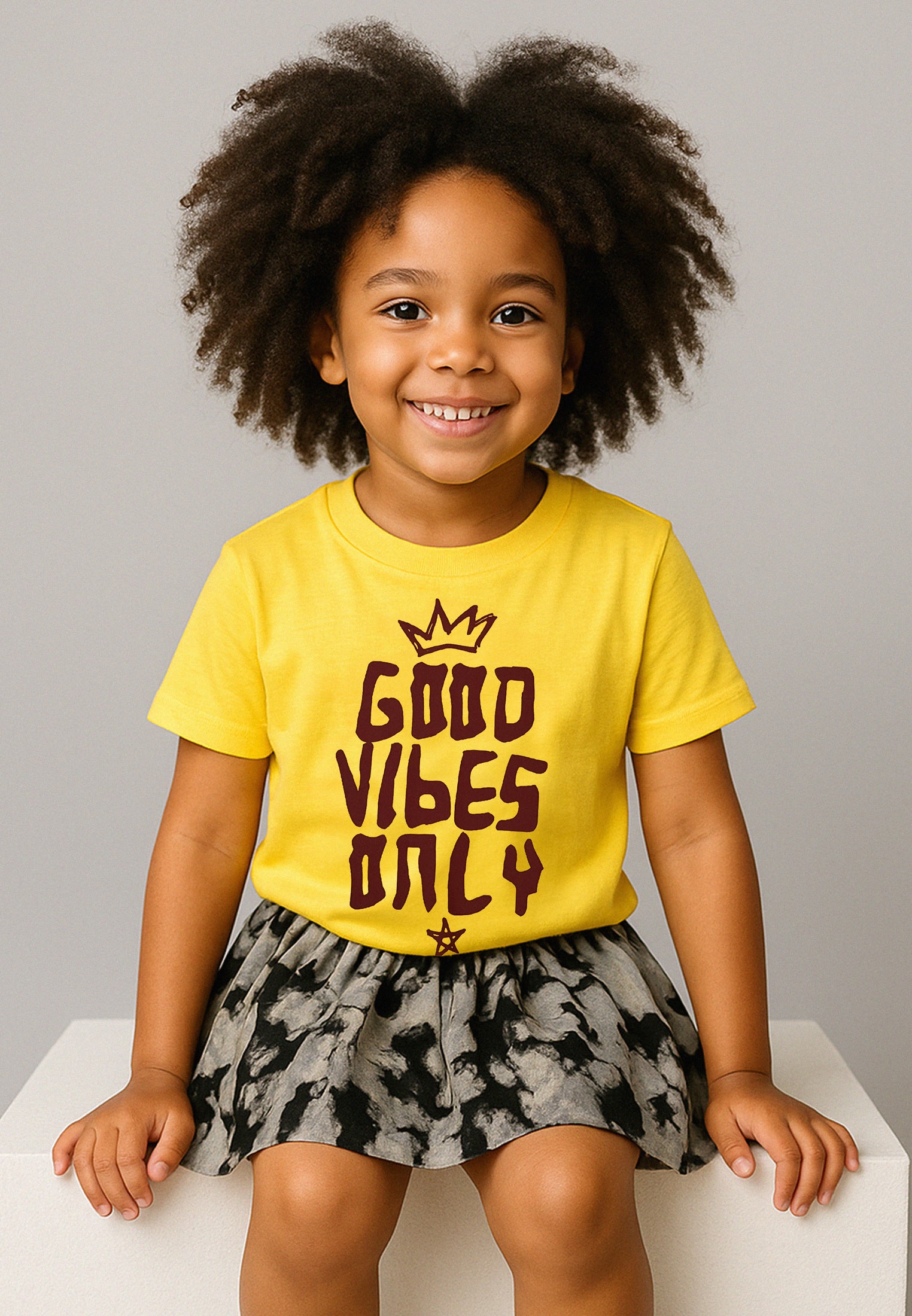 GOOD VIBES GIRLS T-SHIRT YELLOW
