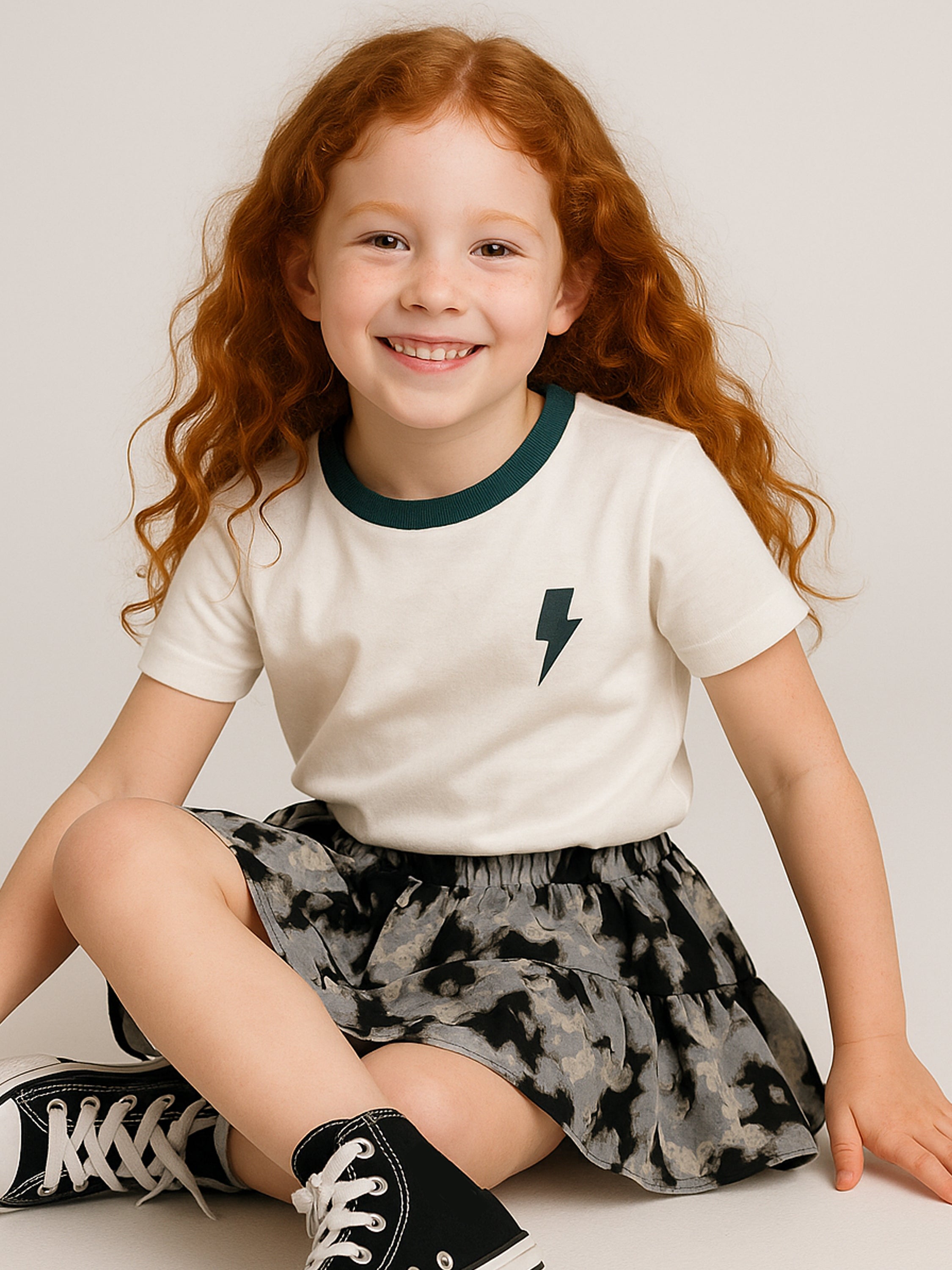 LIGHTNING BOLT GIRLS T-SHIRT BOTTLE GREEN