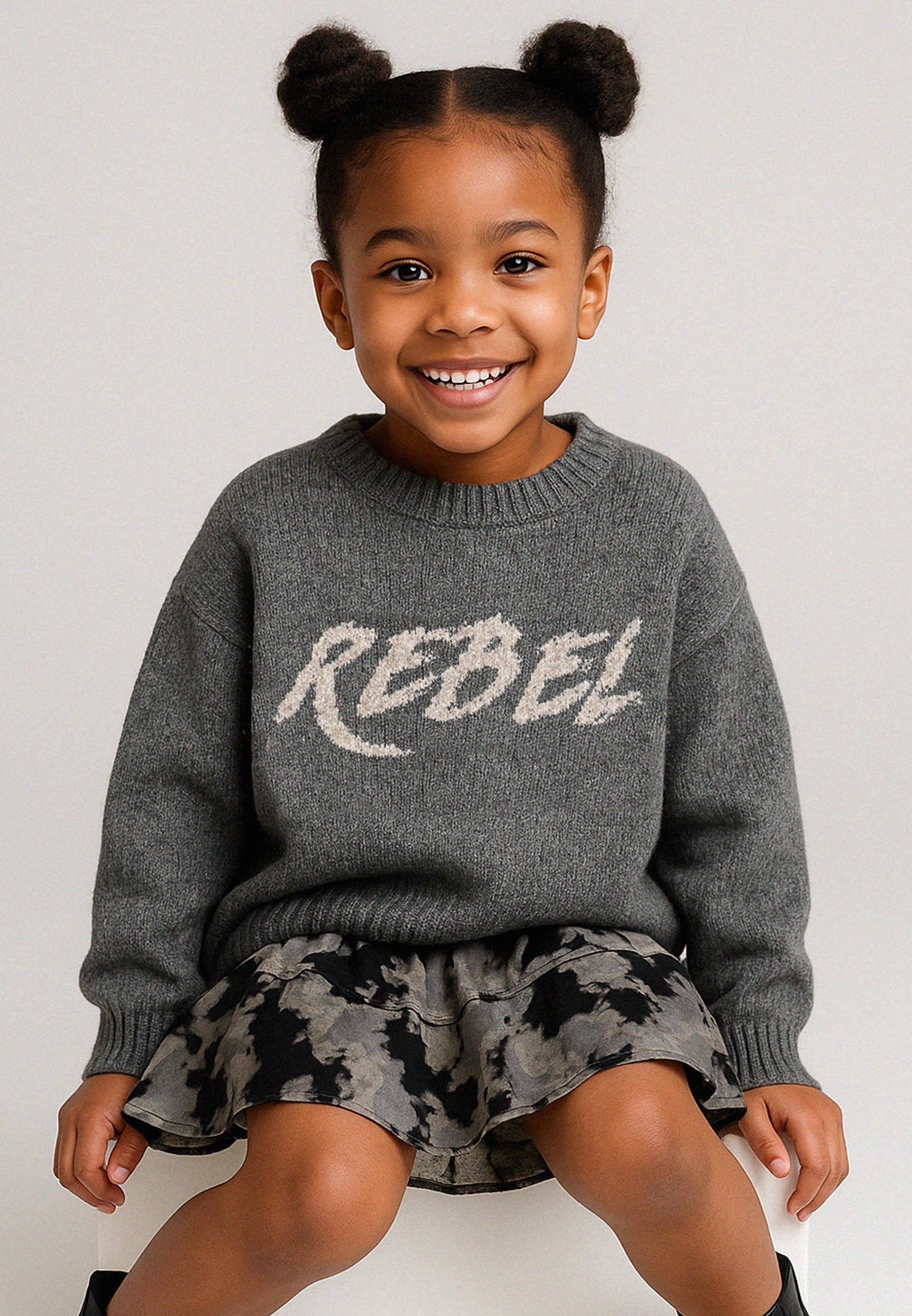 GIRLS REBEL JUMPER CHARCOAL