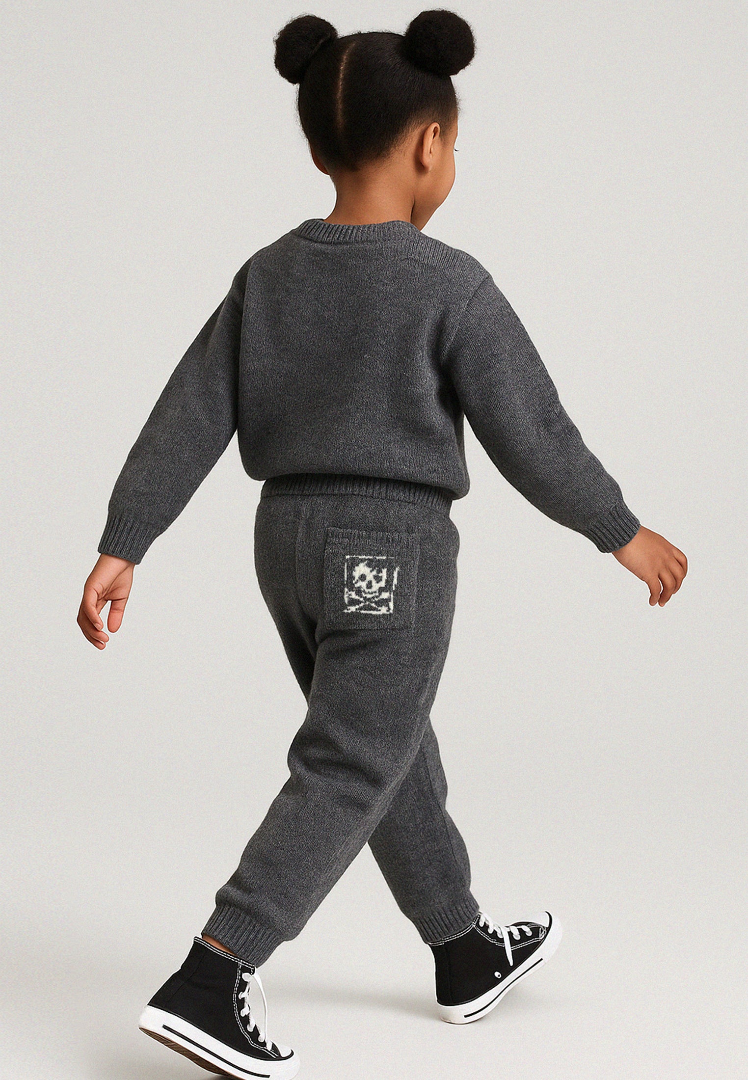 GIRLS SKULLY LOGO PANTS CHARCOAL