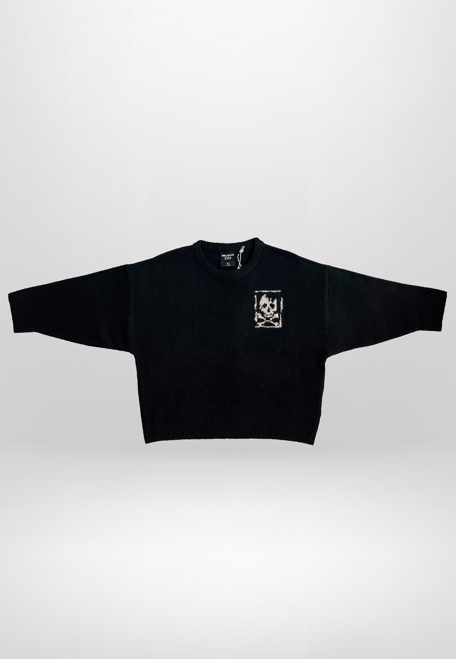 GIRLS SKULLY LOGO JUMPER BLACK