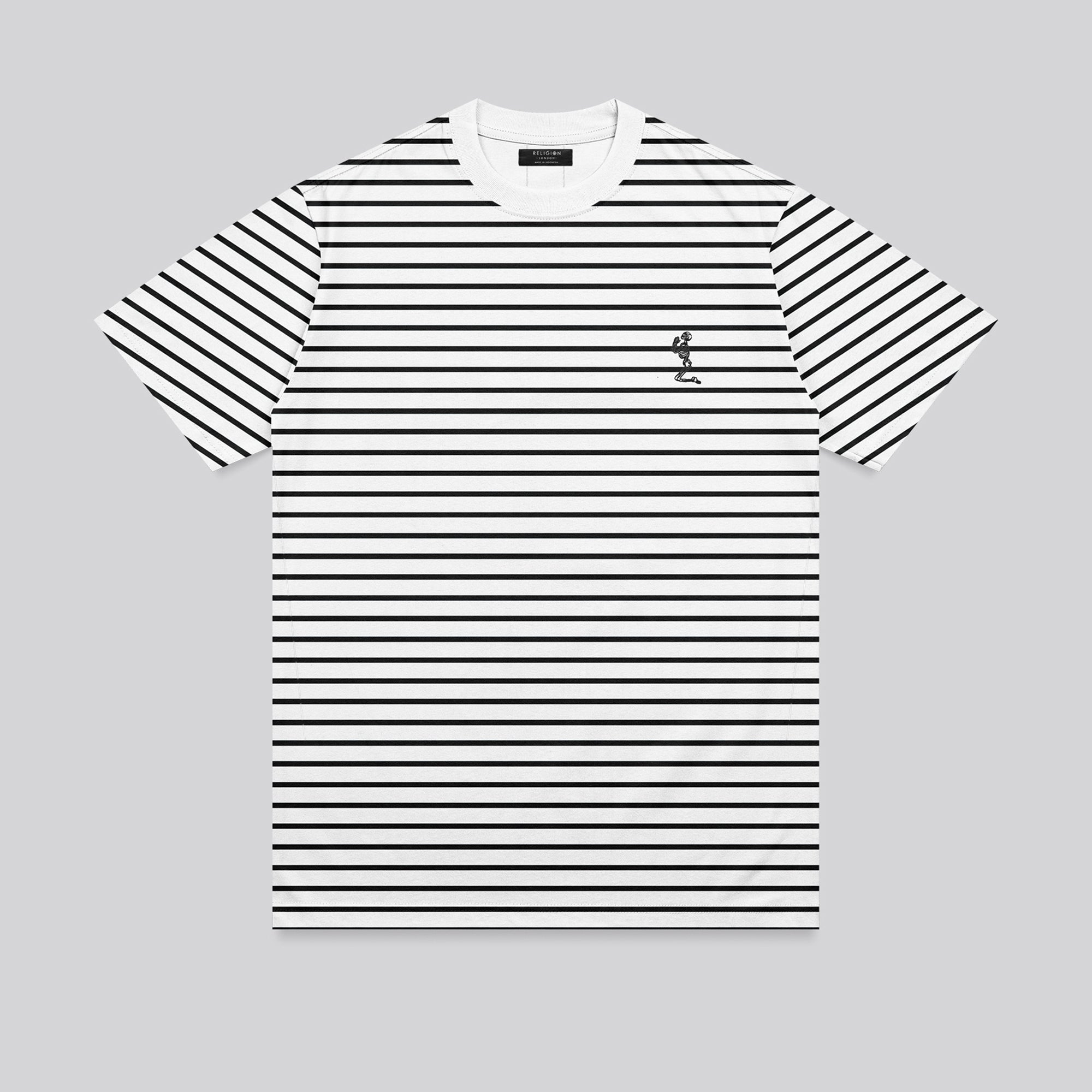 STRIPE T-SHIRT WASHED BLACK