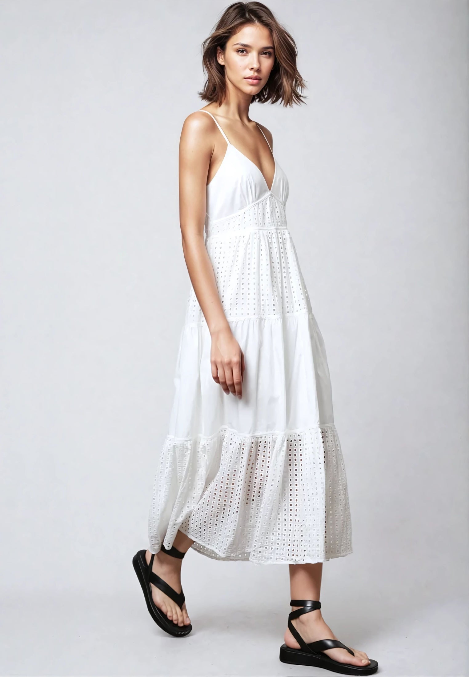 ONYX DRESS WHITE BRODERIE