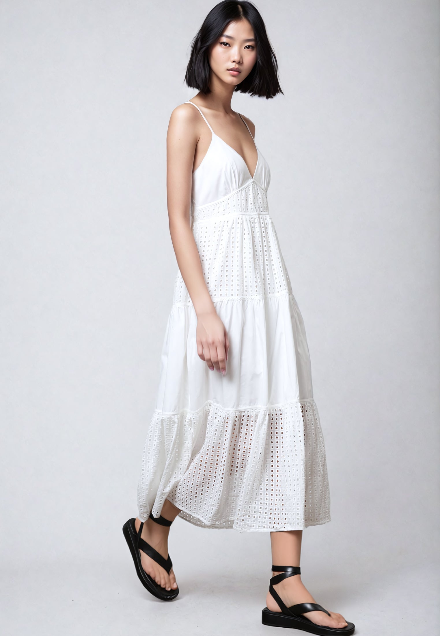 ONYX DRESS WHITE BRODERIE